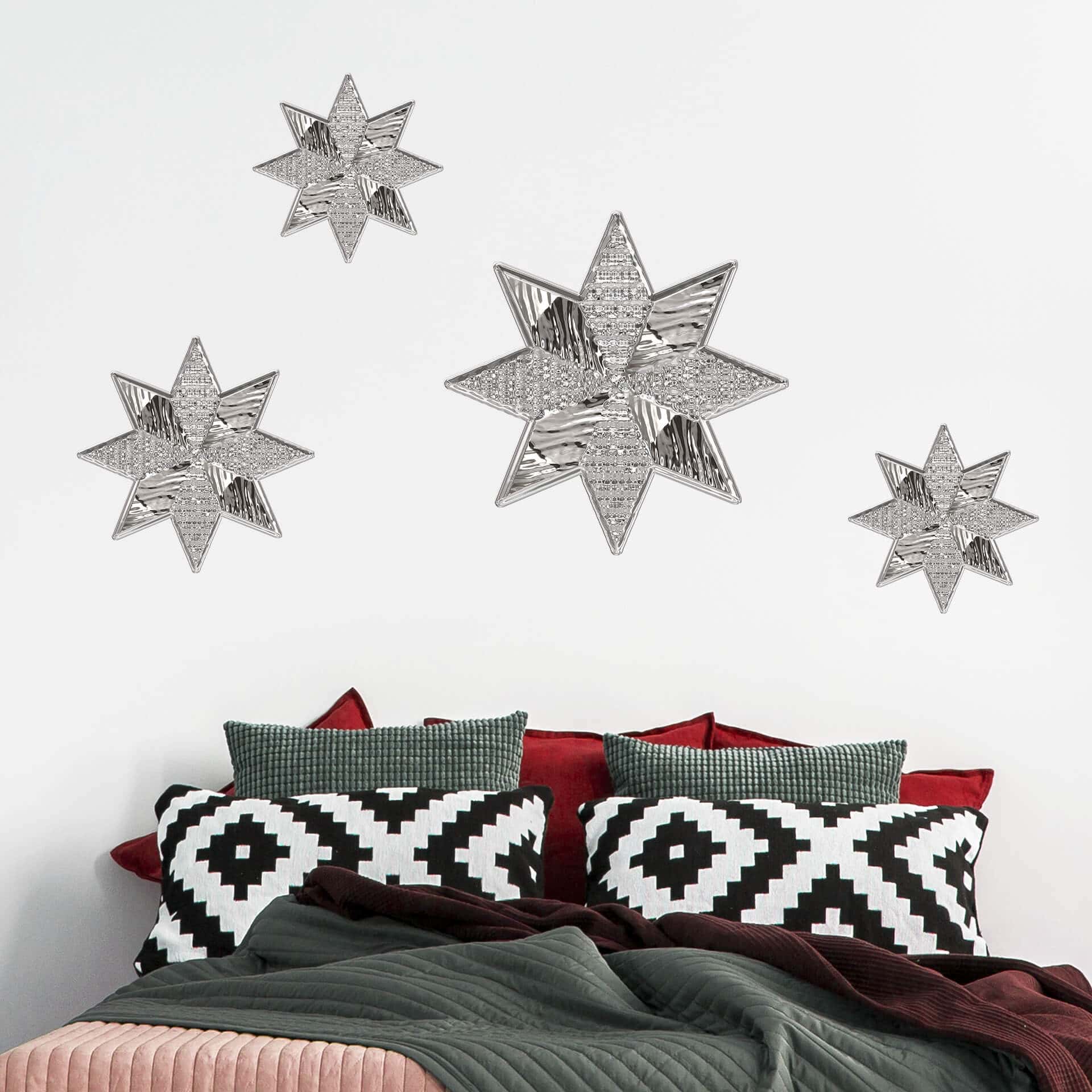 Wallsticker - Metalstjerne, sølv
