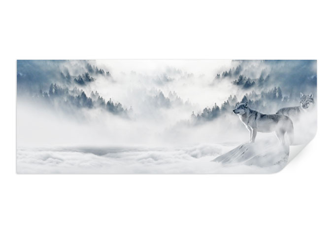 Wallprint - Wölfe im Schnee - Panorama