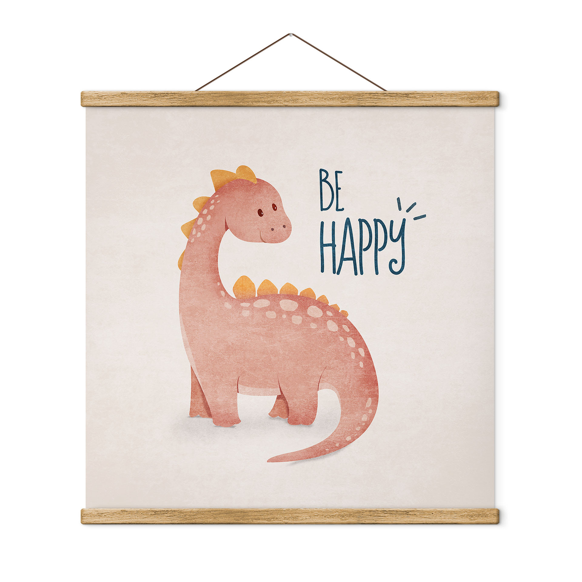 Obraz tkaniny Dino Be Happy - Brachiozaur - Tunaboylu - Kwadratowy