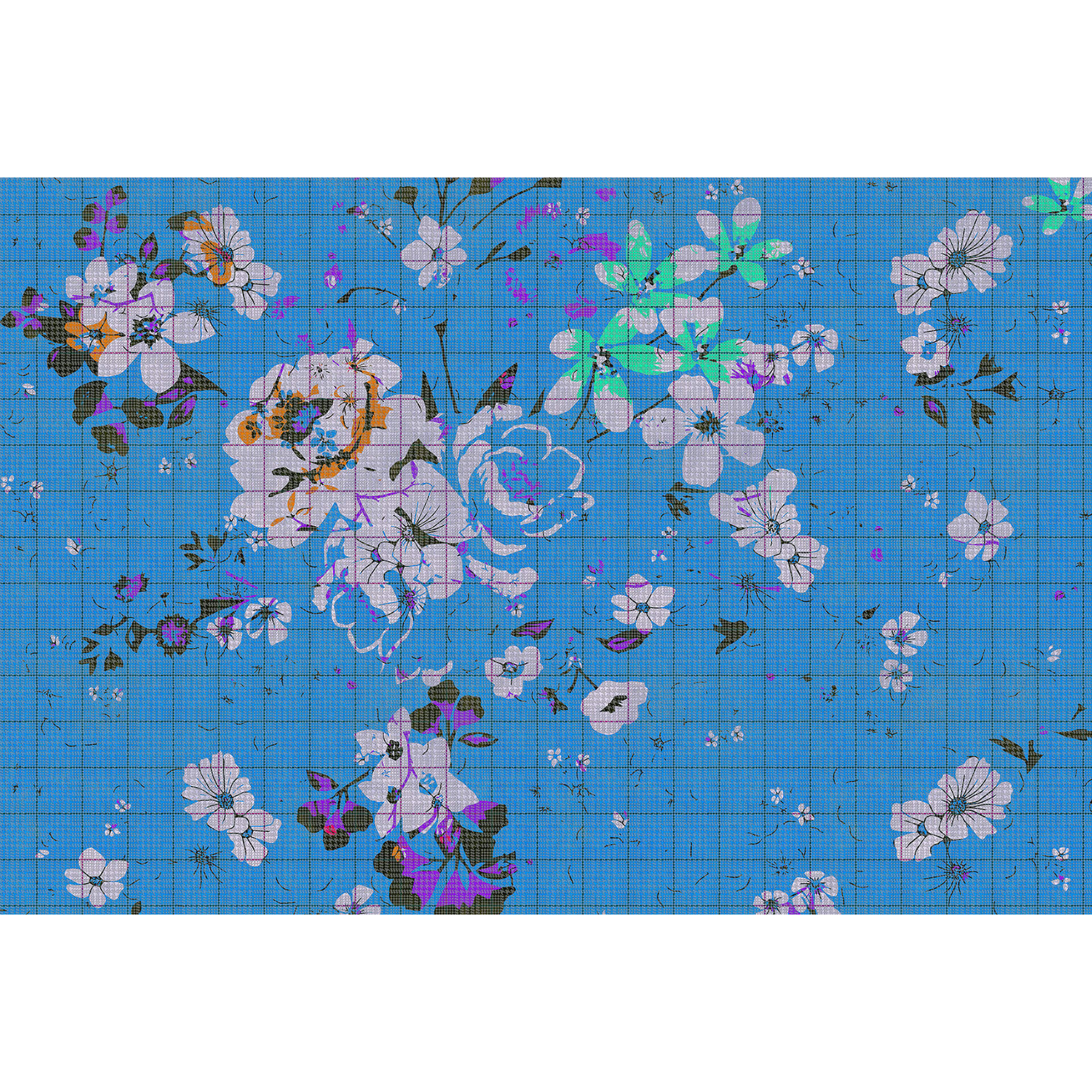 Livingwalls Fotobehang Walls by Patel 2 flower plaid 3