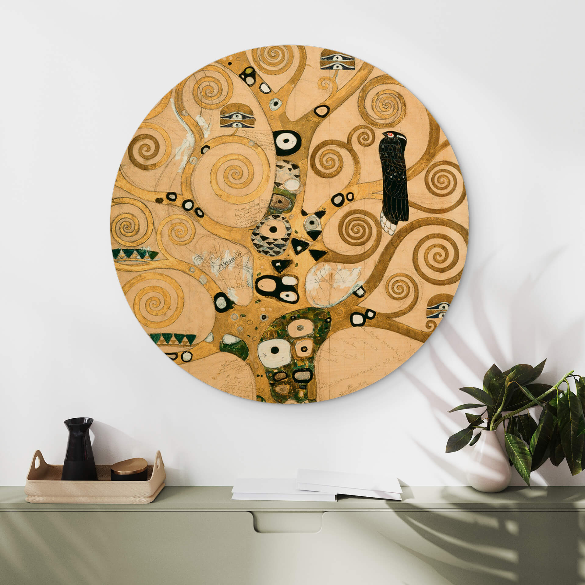 Obraz drewniany Klimt - Drzewo życia - okrągły