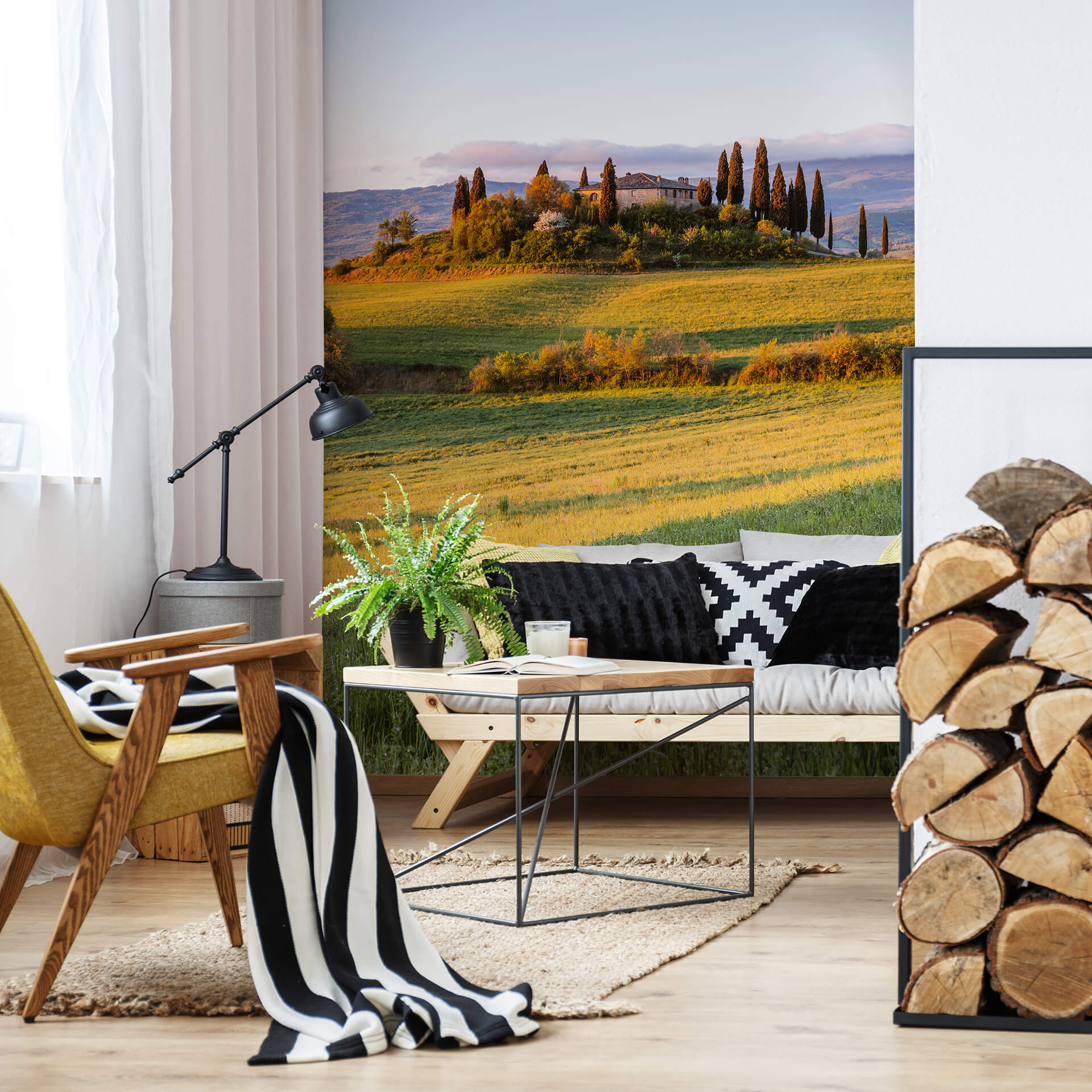Fotobehang Colombo - Zonsondergang in Toscane