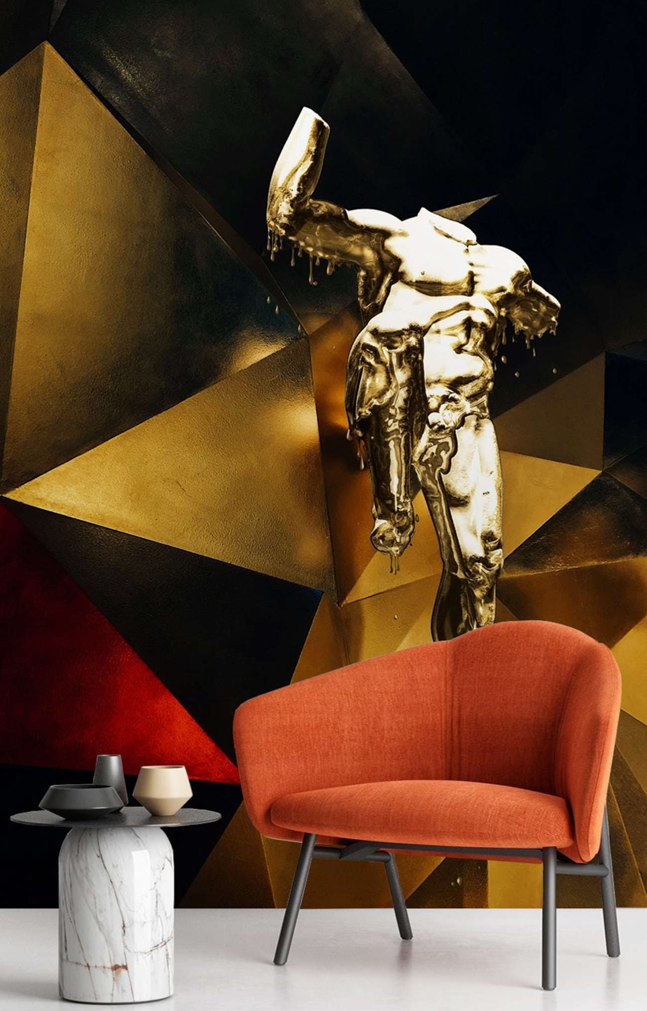 Fototapete, Goldene Figur