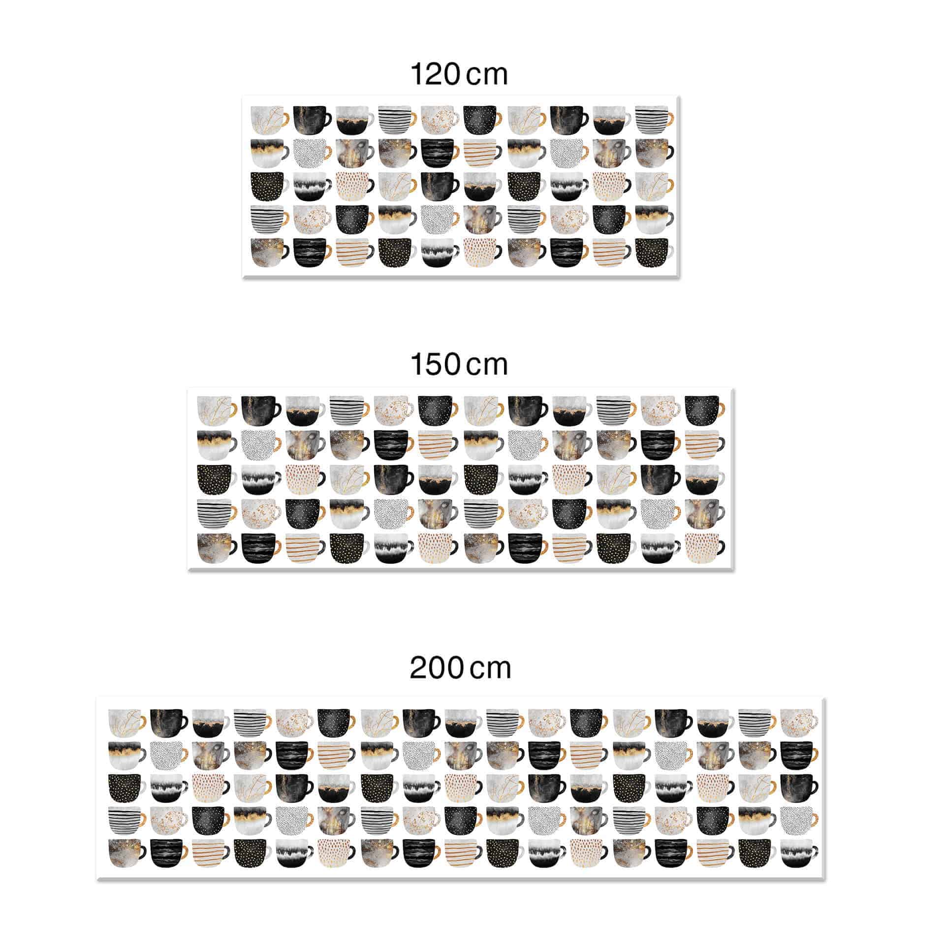 Küchenrückwand Fredriksson - Kaffeetassen: Pretty Black & Gold