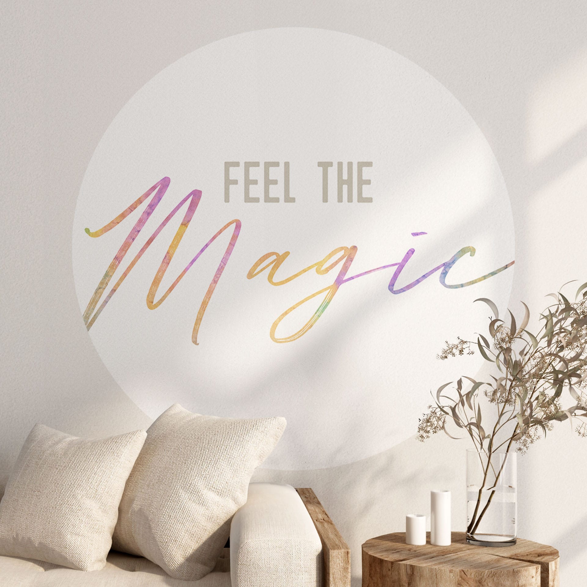 Naklejka na ścianę Feel the magic - okrągła