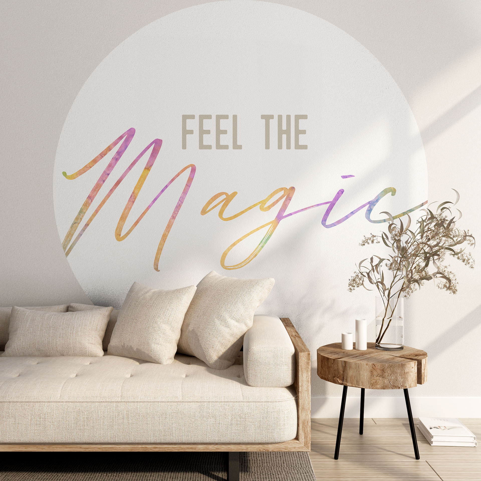 Behangcirkel Feel the magic - vliesbehang/zelfklevend vliesbehang
