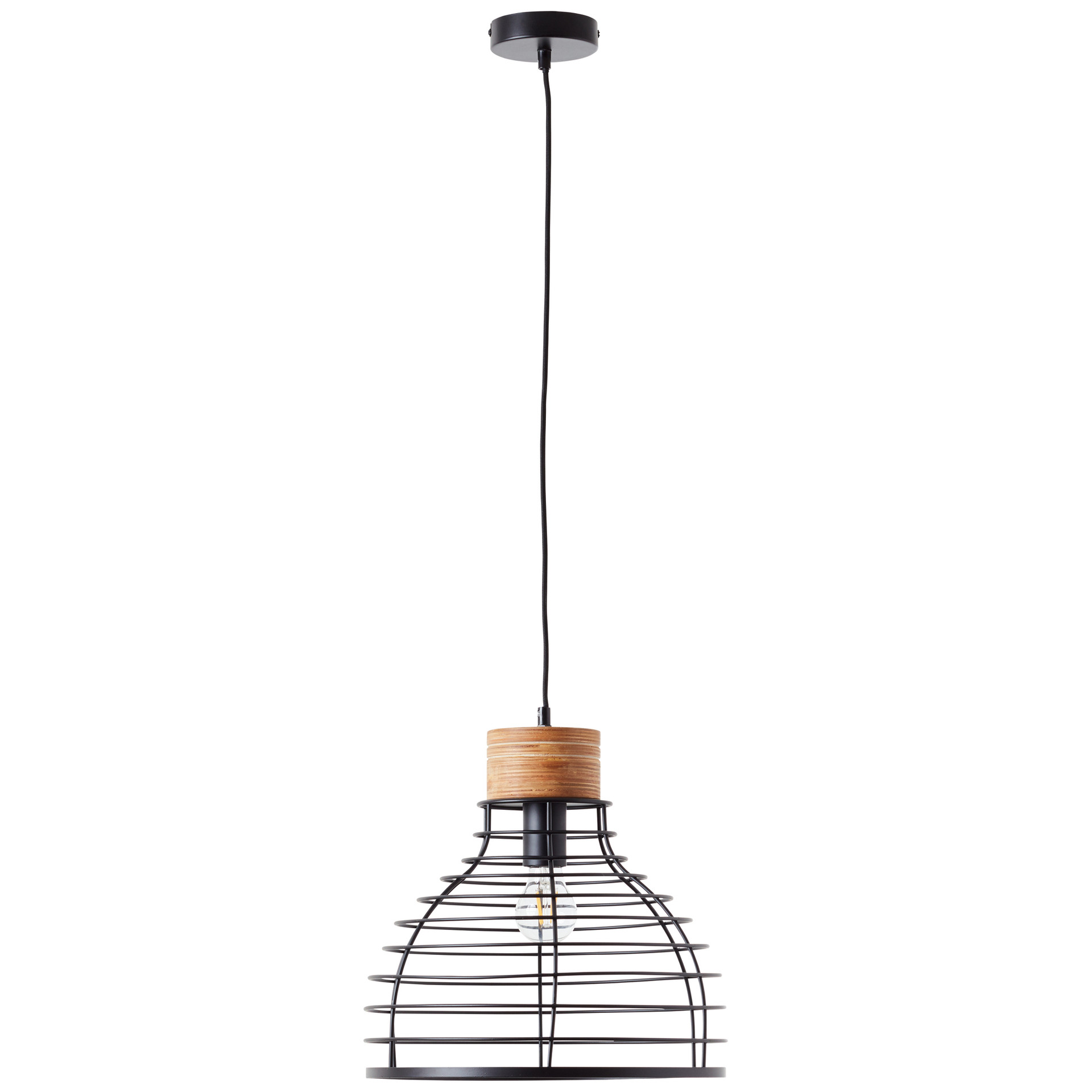 Pendelleuchte Annelie, braun, 135 x 35 cm, Holz Pendellampe