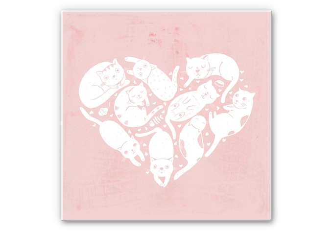 Wandbild Loske - Cat Heart