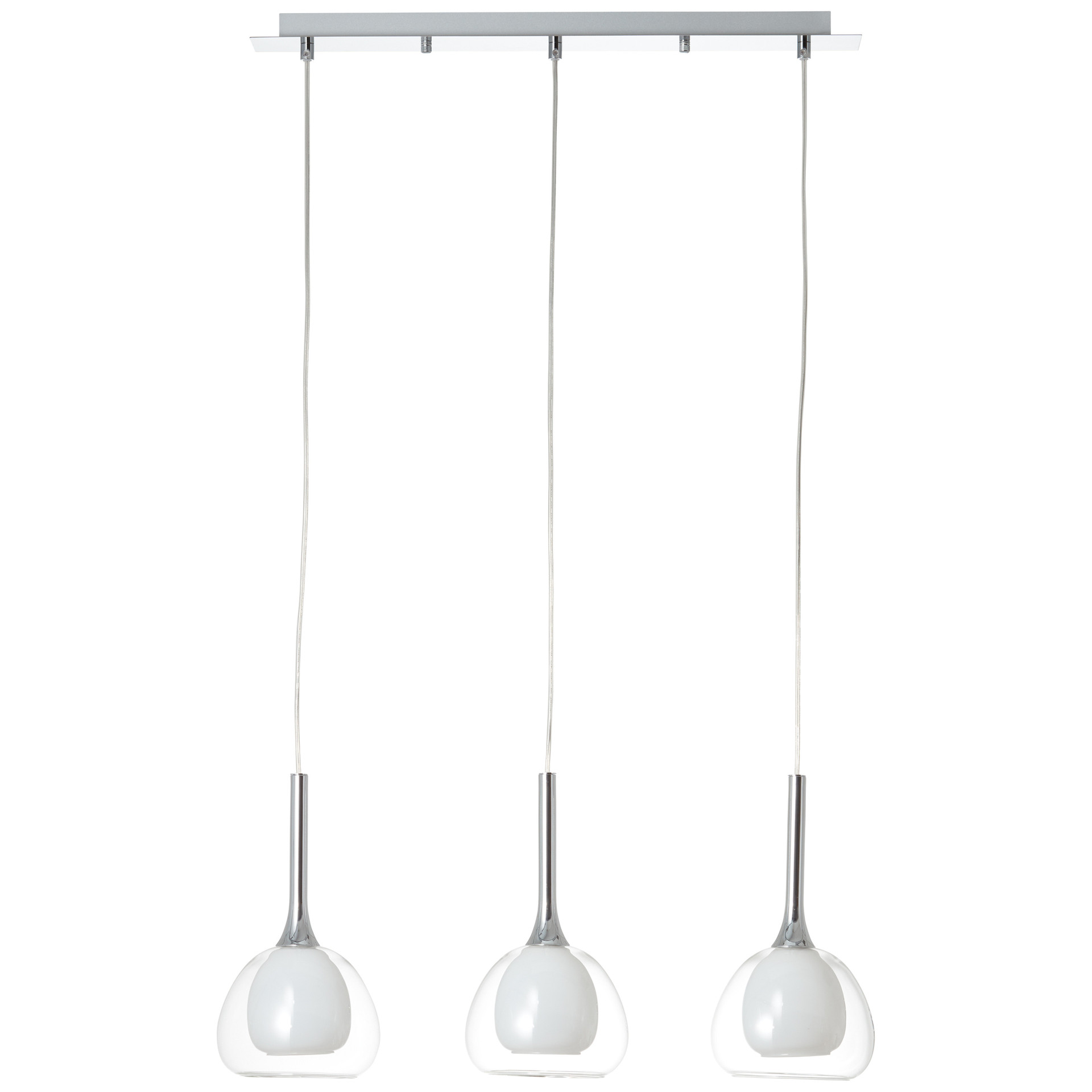 Pendelleuchte Iris, metallic, 120 x 66 cm, Glas Pendelleuchte, dimmbar
