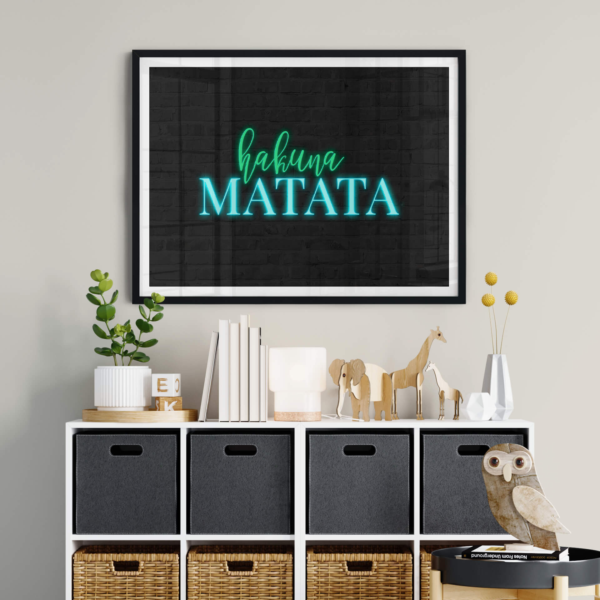 Plakat Hakuna Matata - Neonowe światło