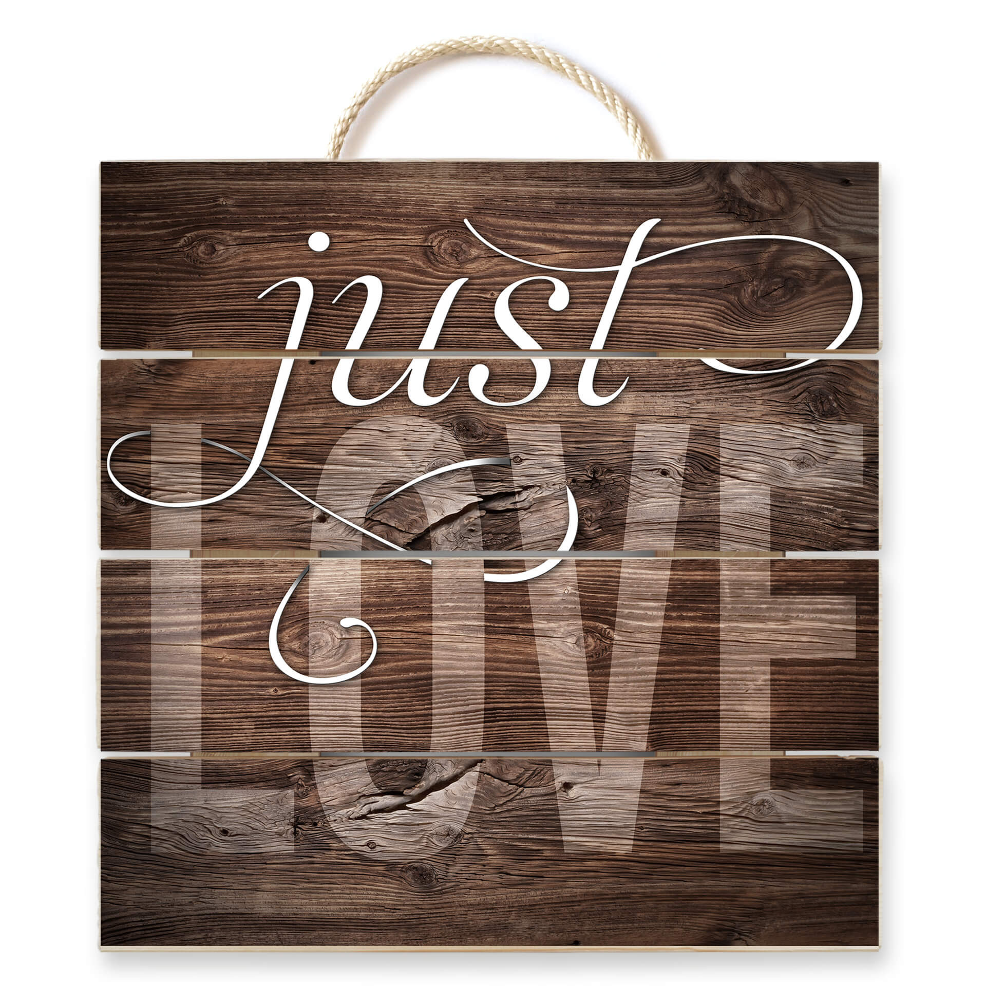 Obraz drewniany Just Love - 40x41,5 cm