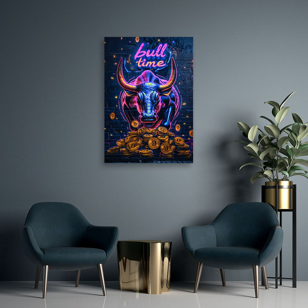 Leinwandbild AI Bull bitcoin