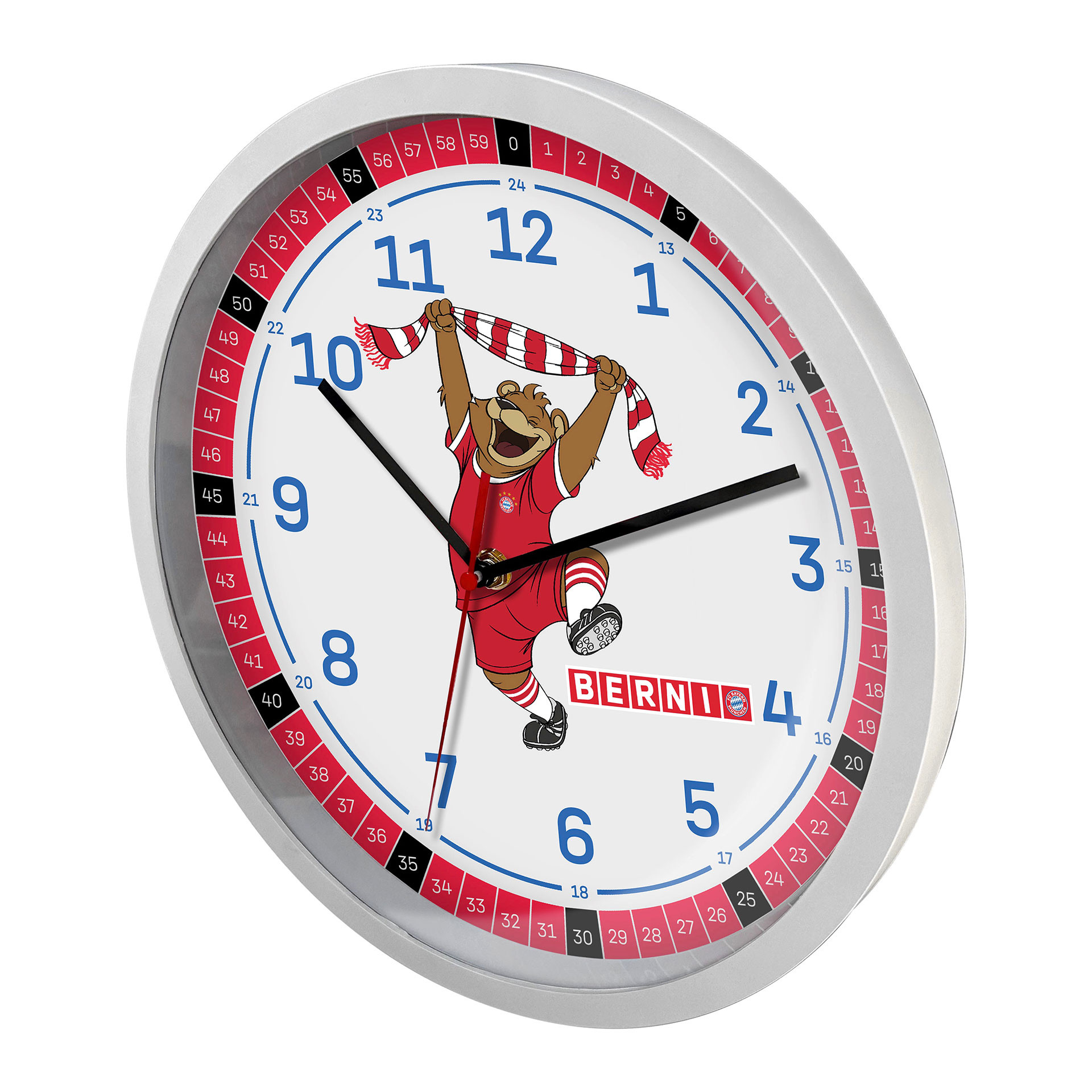 FC Bayern Wanduhr für Kinder - Maskottchen Berni Ø29 cm