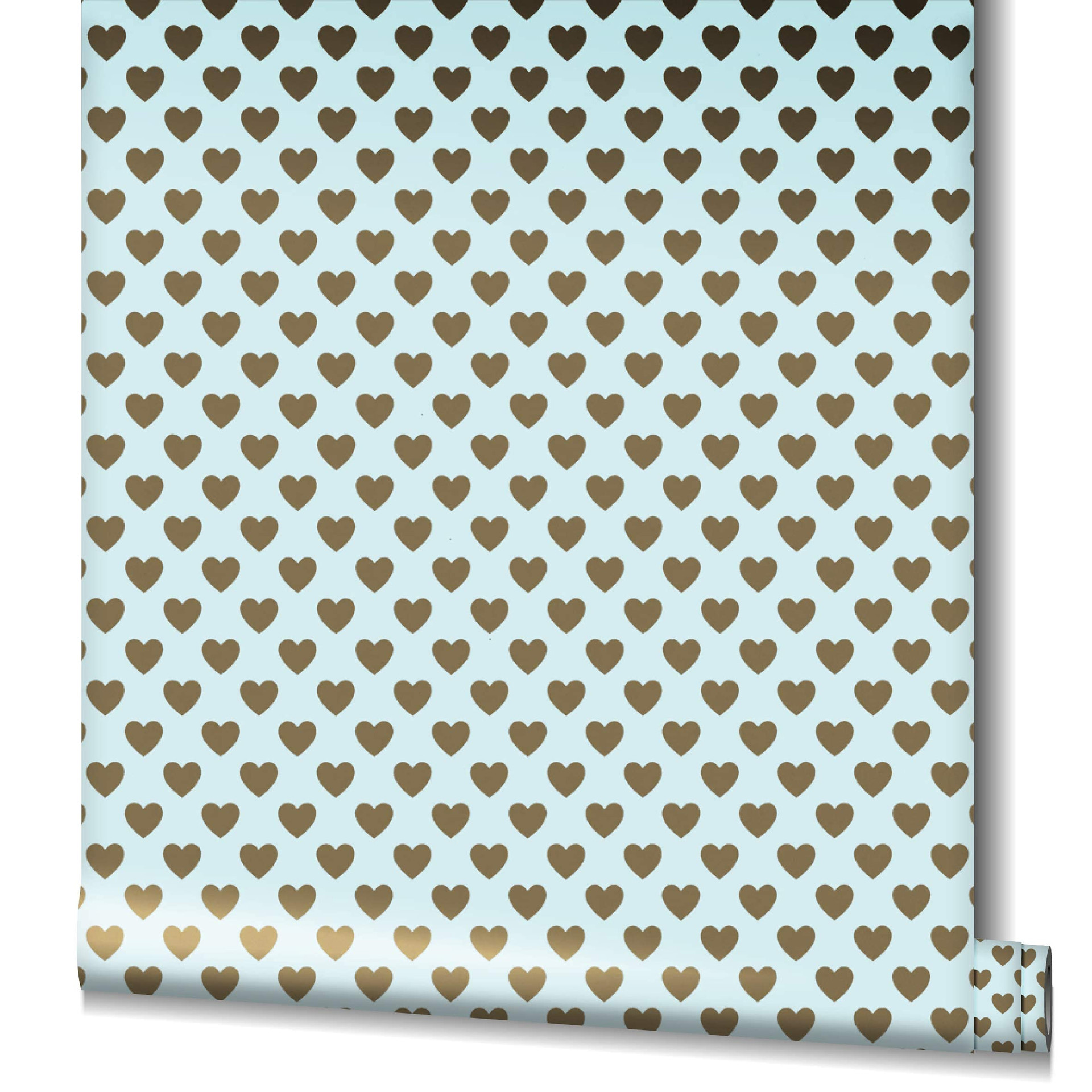 Vliestapete Herzen Grafisch Romantisch, Modern in Blau für Schlafzimmer