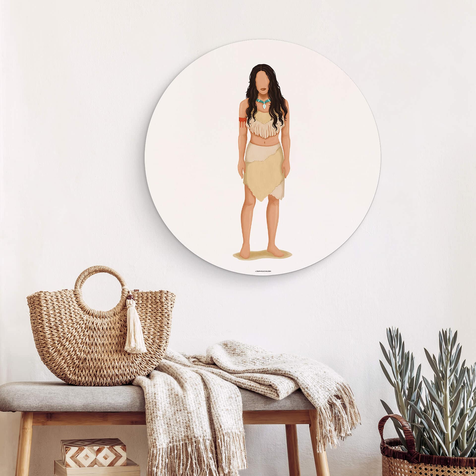 Tableau sur alu-Dibond rond Tohmé - Pocahontas