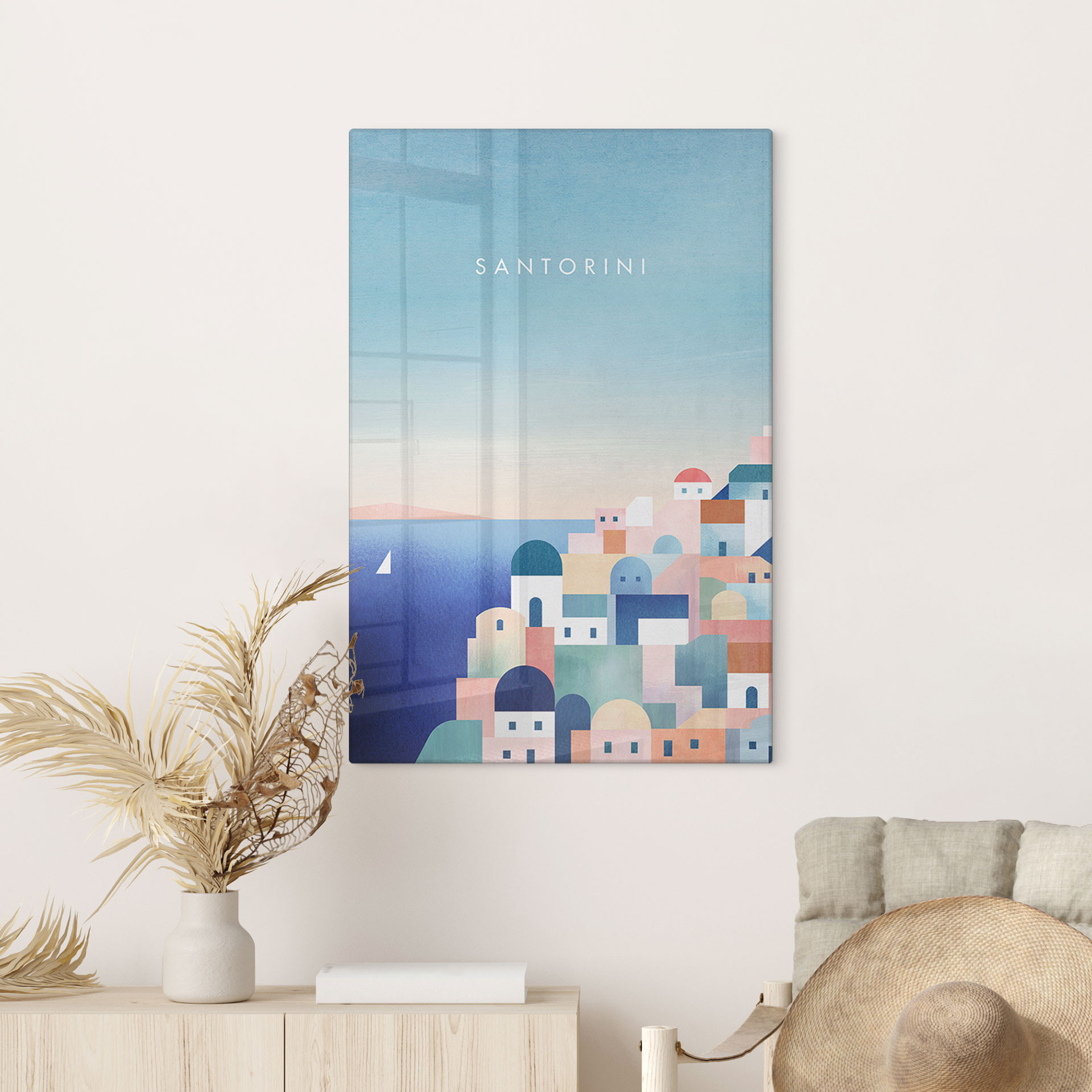 Glasbillede - Huse på Santorini - Rivers