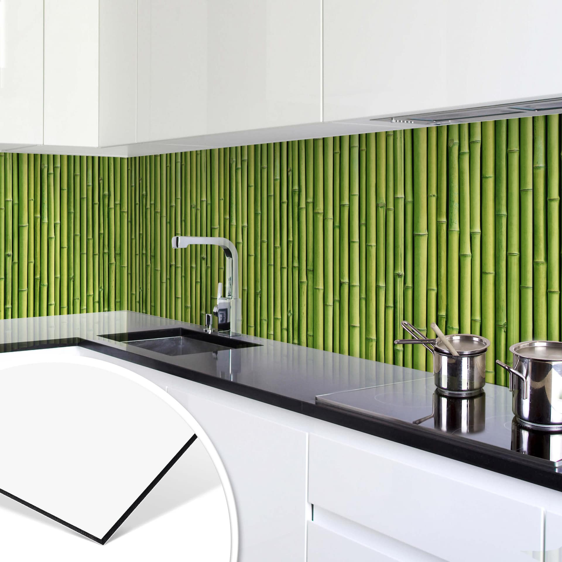 Revêtement pour cuisine - Alu-Dibond - Bambous panorama