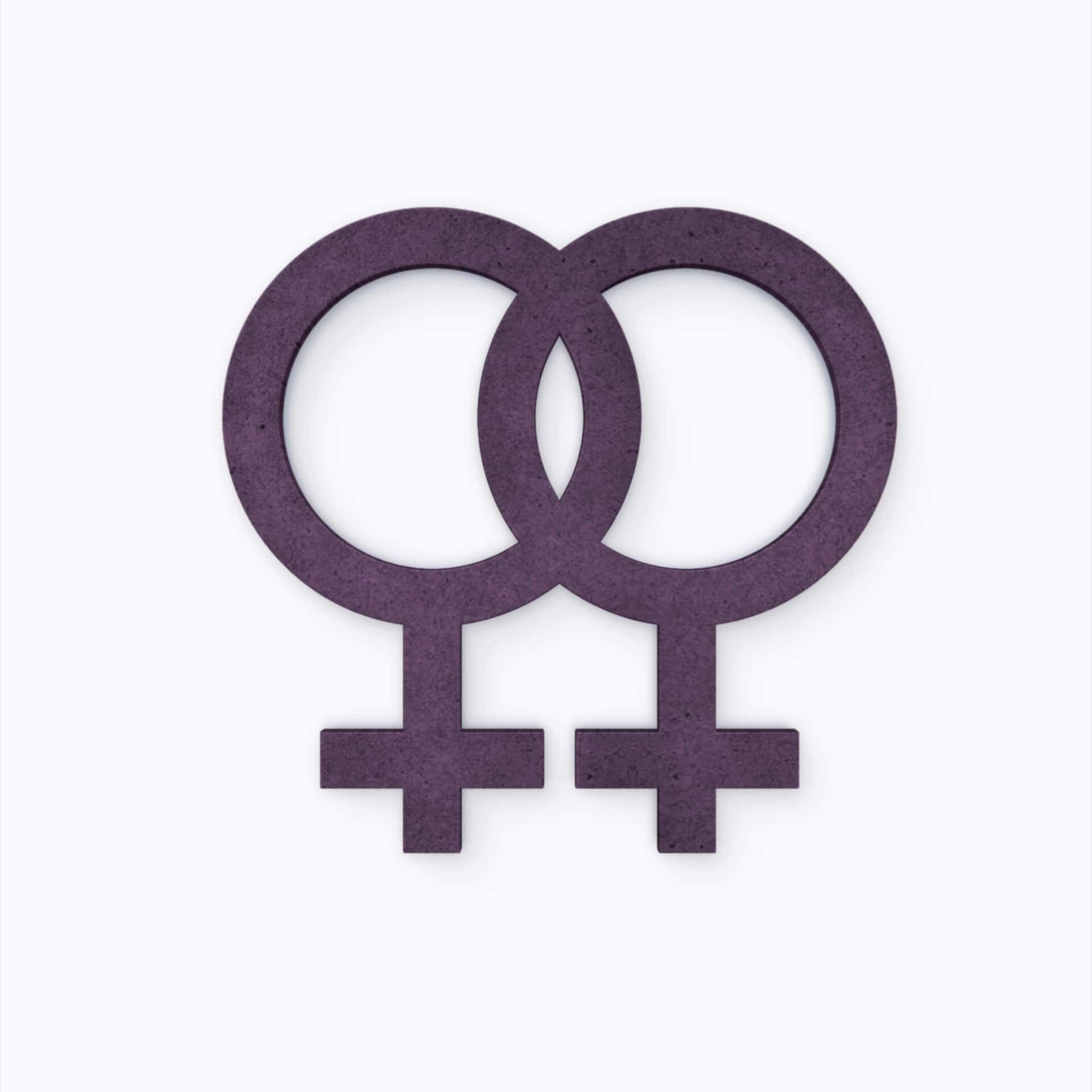 MDF bogstaver - Kønssymbol Homoseksuel kvinder
