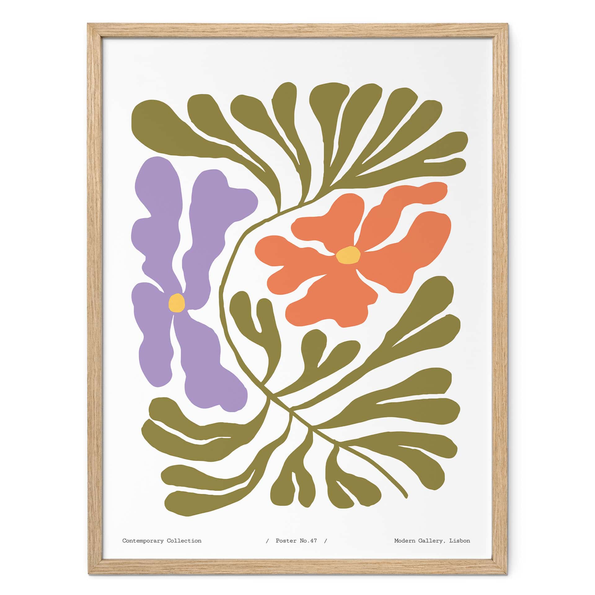 Poster Fleurs abstraites de style rétro - Treechild