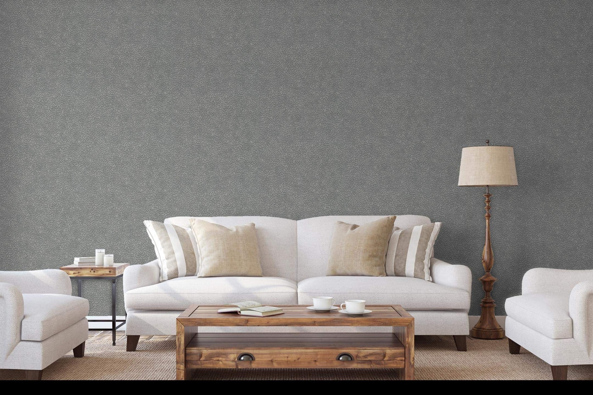 Vliestapete Punkte Modern, Opulent in Schwarz , Lounge