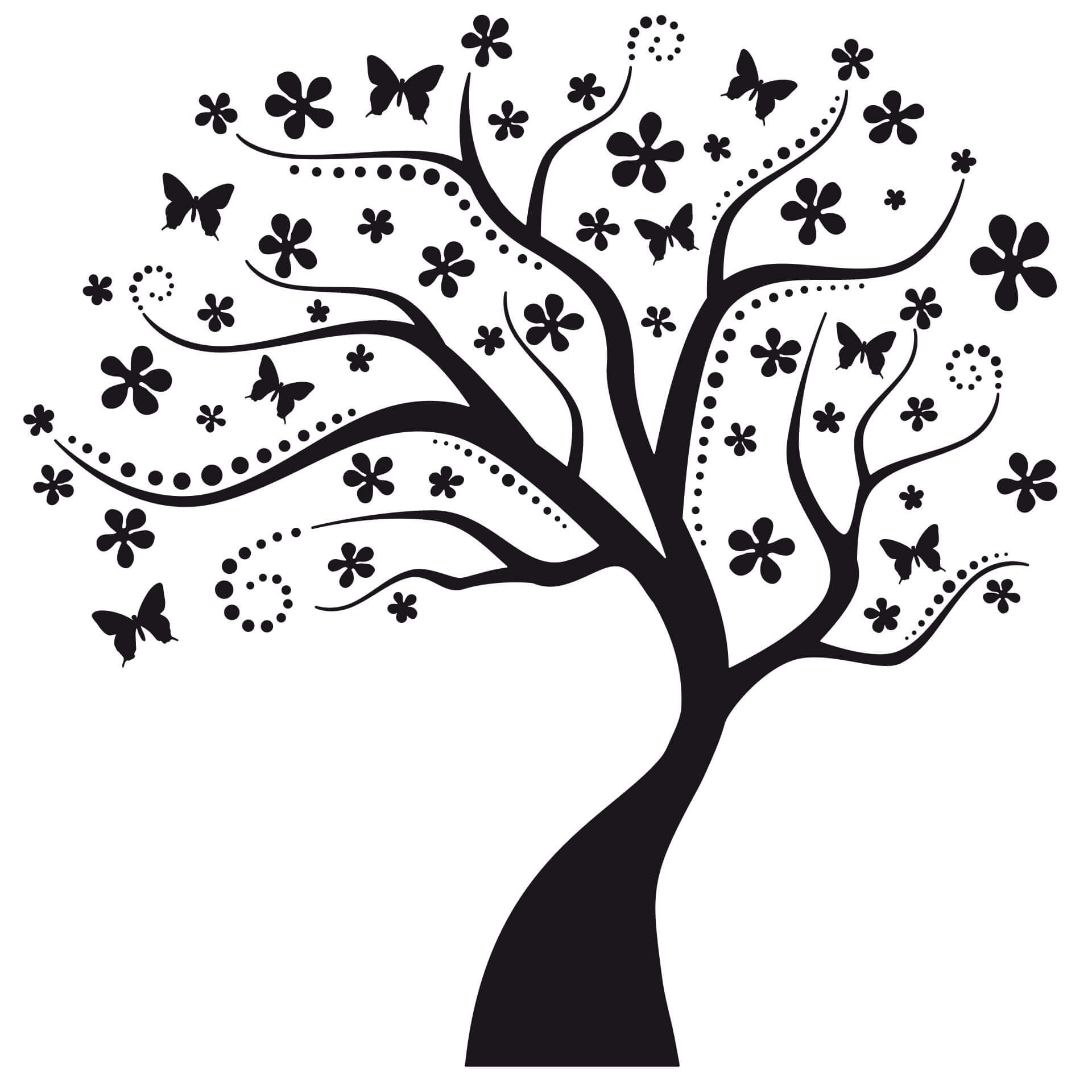 Wallsticker Drømmetræ inkl. 5 fotorammer