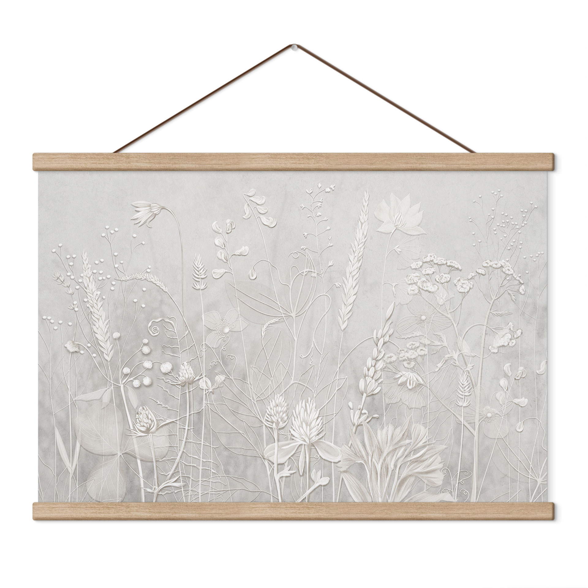 Textielposter Planten in wit in modern design - Ms Tiff