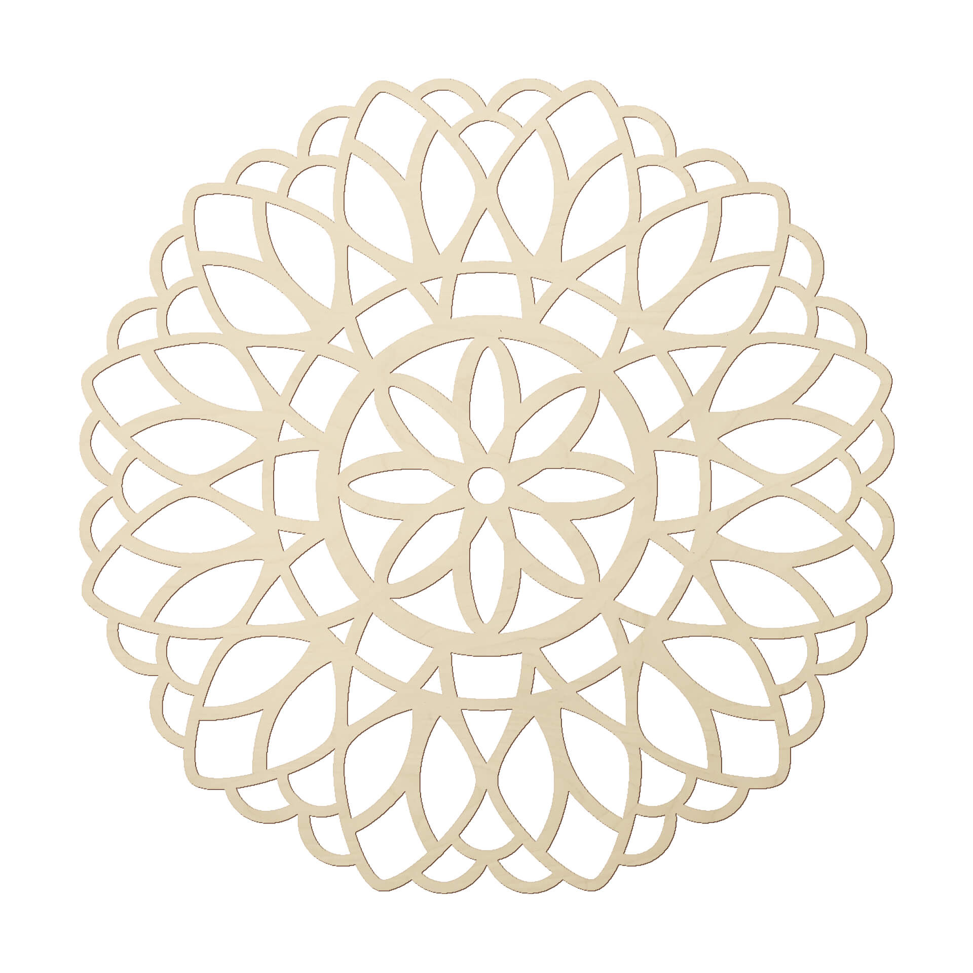 Dekoracja drewniana topola - Mandala Kwiat Życia - Okrągła