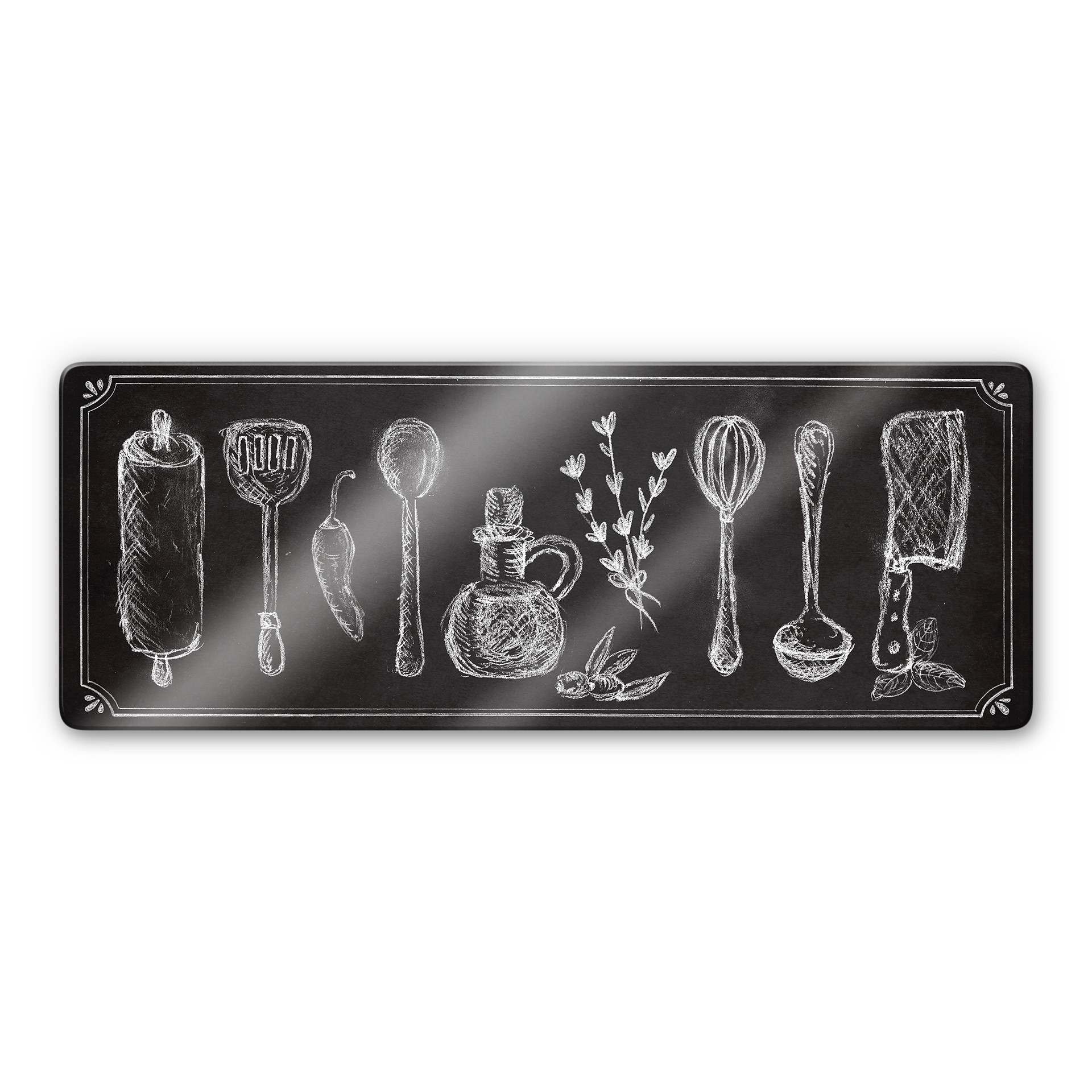 Glasbild Rustic Kitchen - Panorama