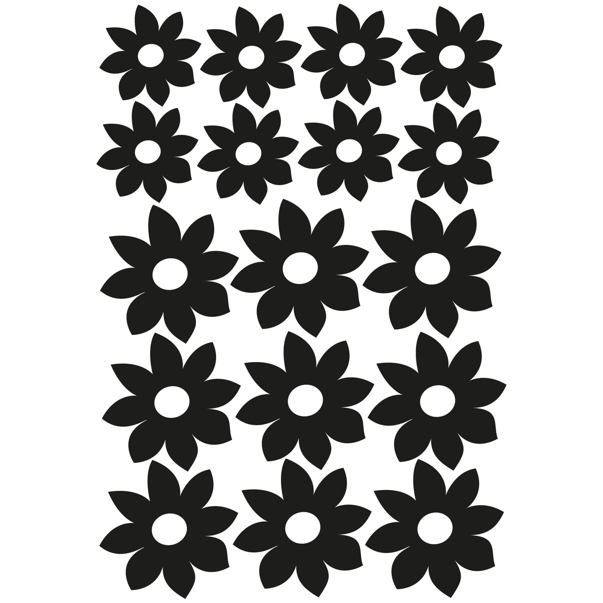 Wallsticker Blomster sæt 4
