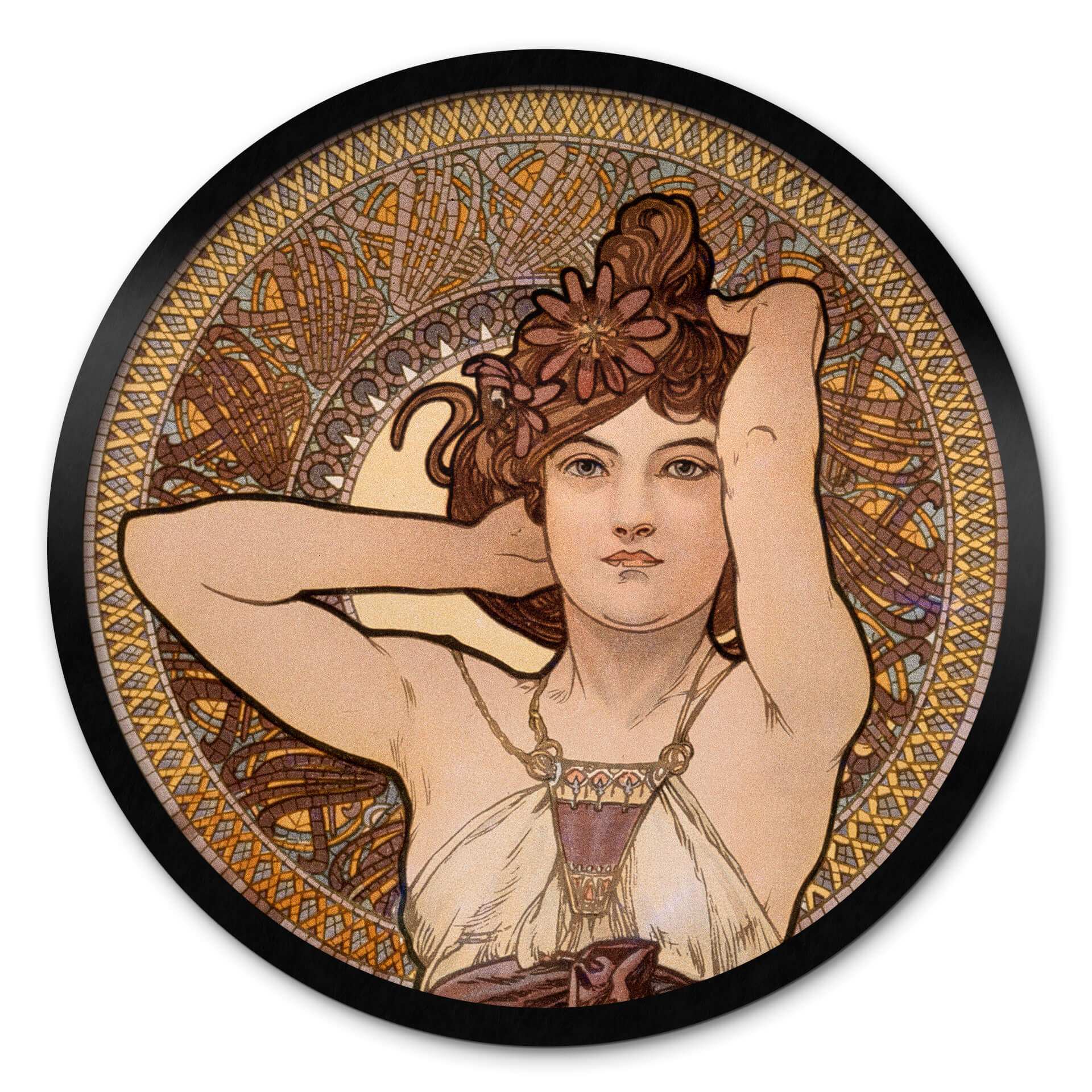 Poster Mucha - Pierres précieuses : Améthyste - Rond