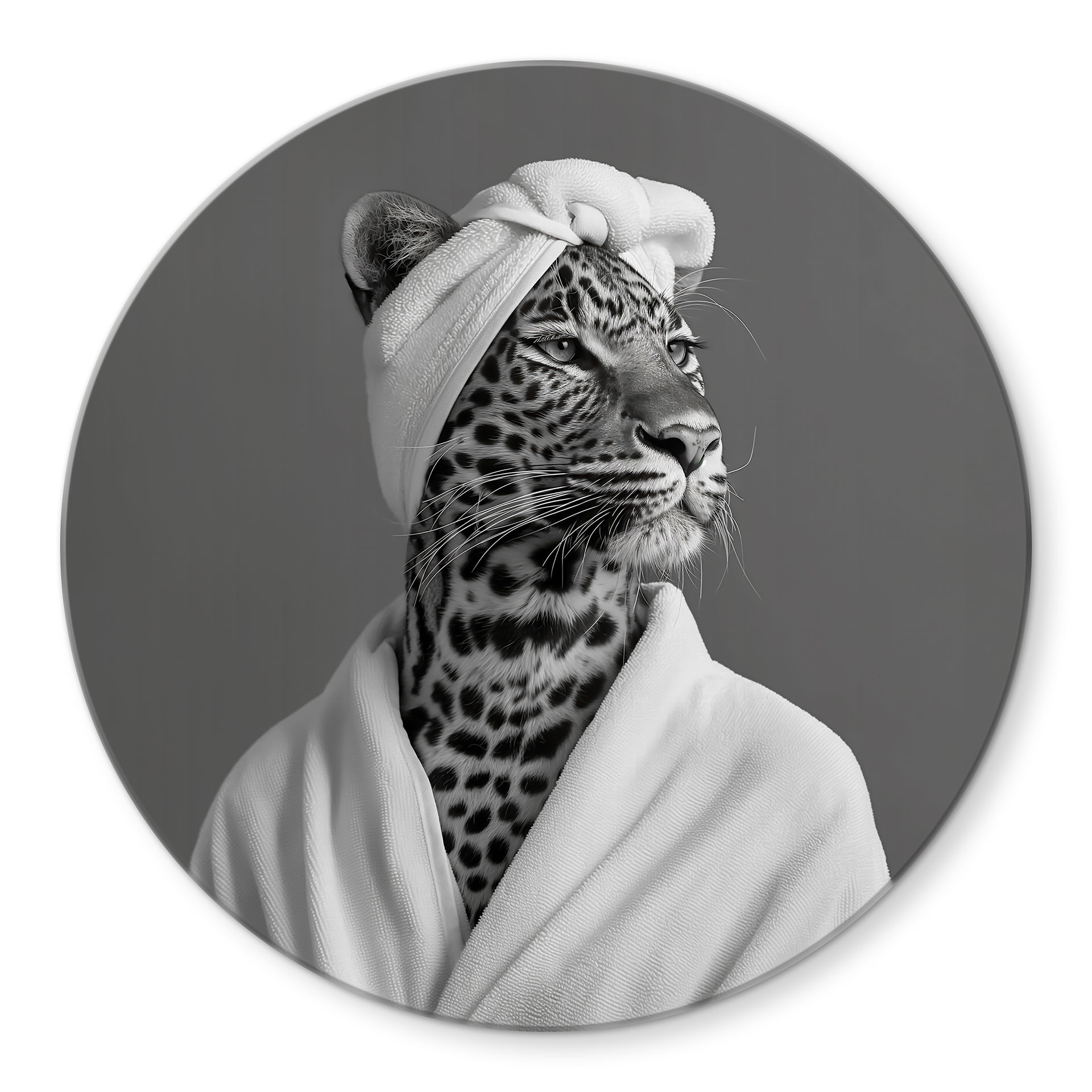 Glasbillede - Royale Spa time-out med leopard - Rahner - Round