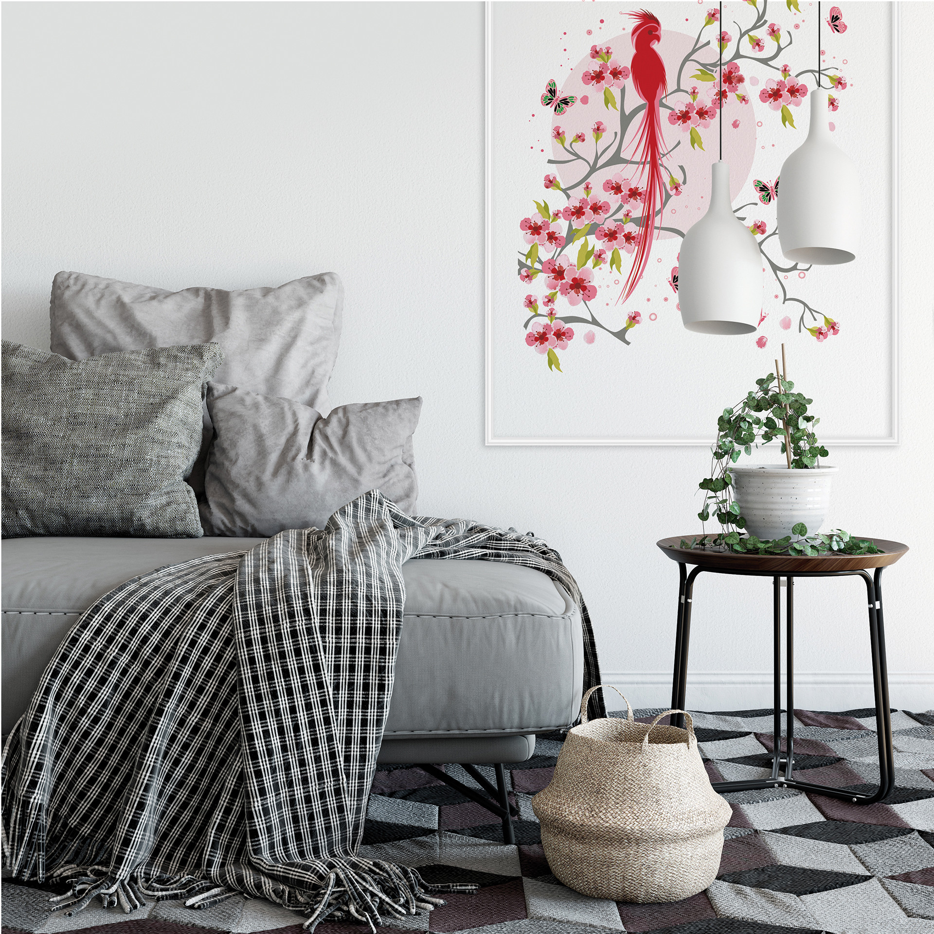 Poster autocollant - W - Oiseau du Paradis