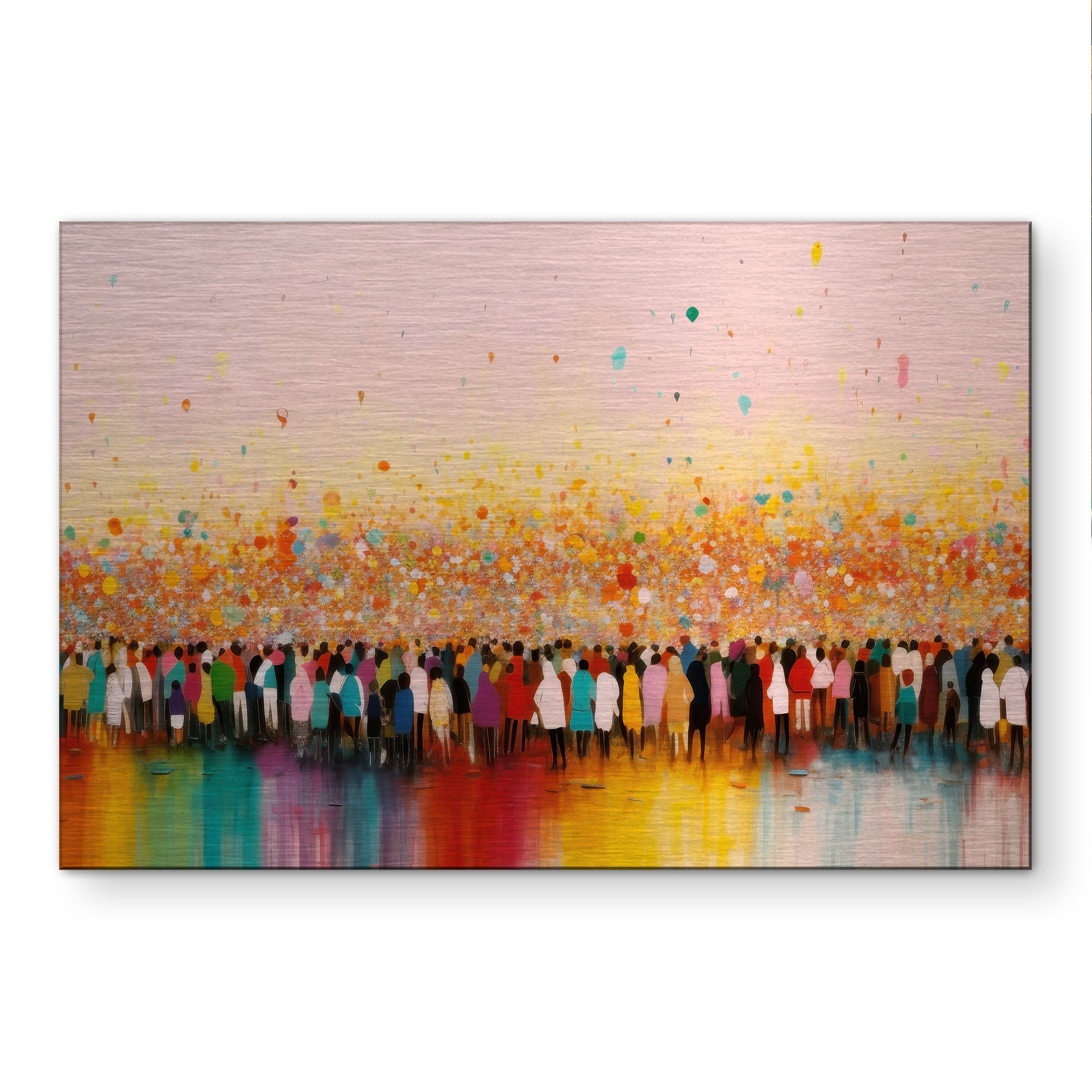 Alu-Dibond brossé avec Effet Doré, Argenté & Cuivré - Joie de vivre haute en couleurs - Treechild