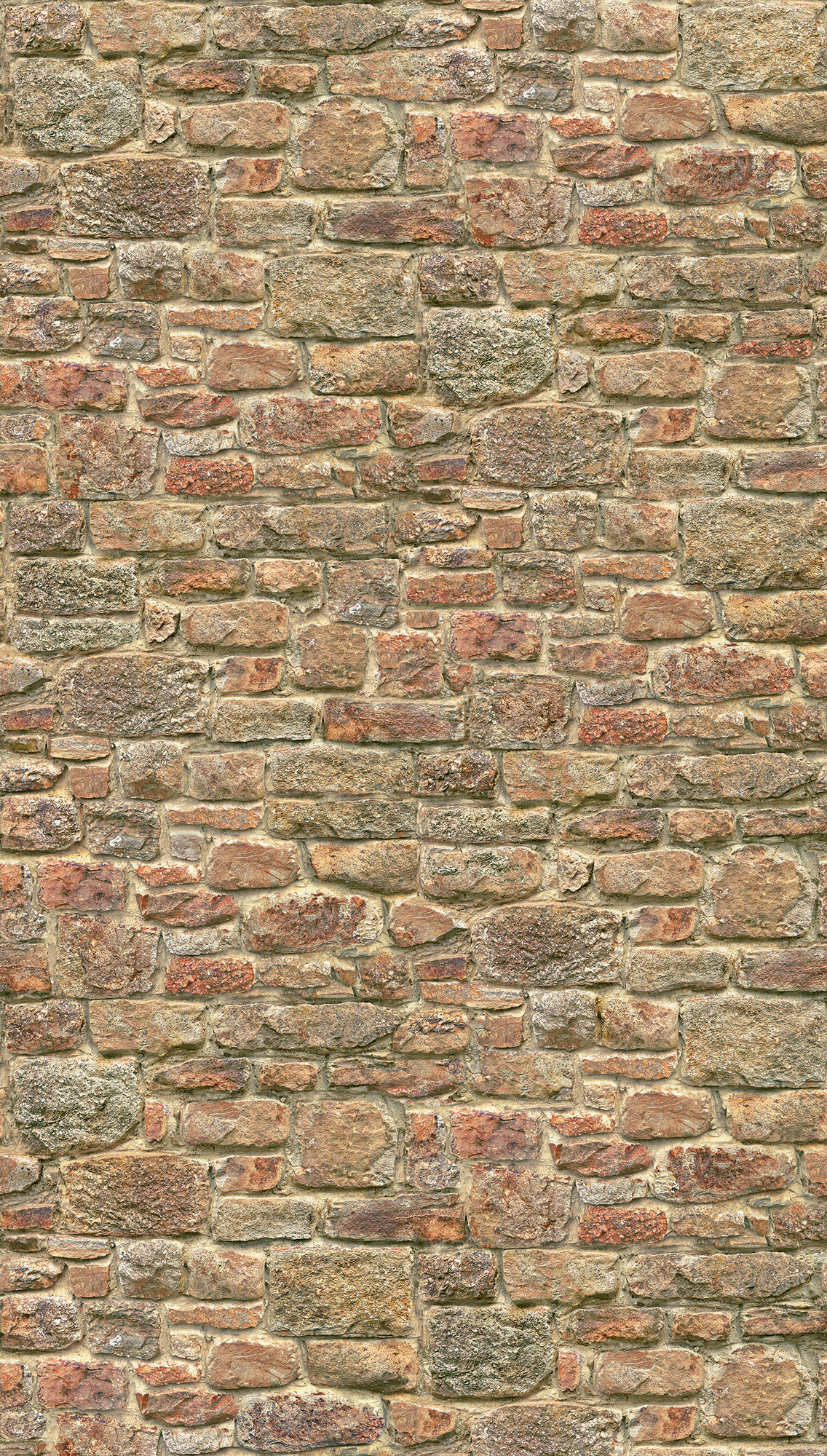 behang steenmuur oranje rood - vliesbehang industrieel Livingwalls - mat en glad
