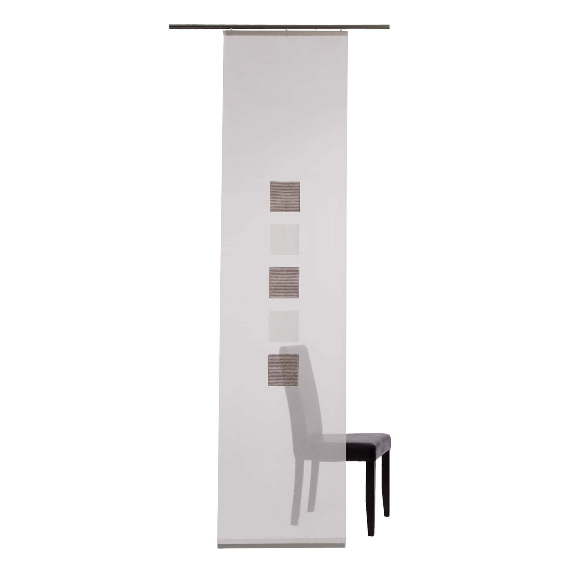 Homing Flächenvorhang Elias weiß, braun -  2,45x0,60 m