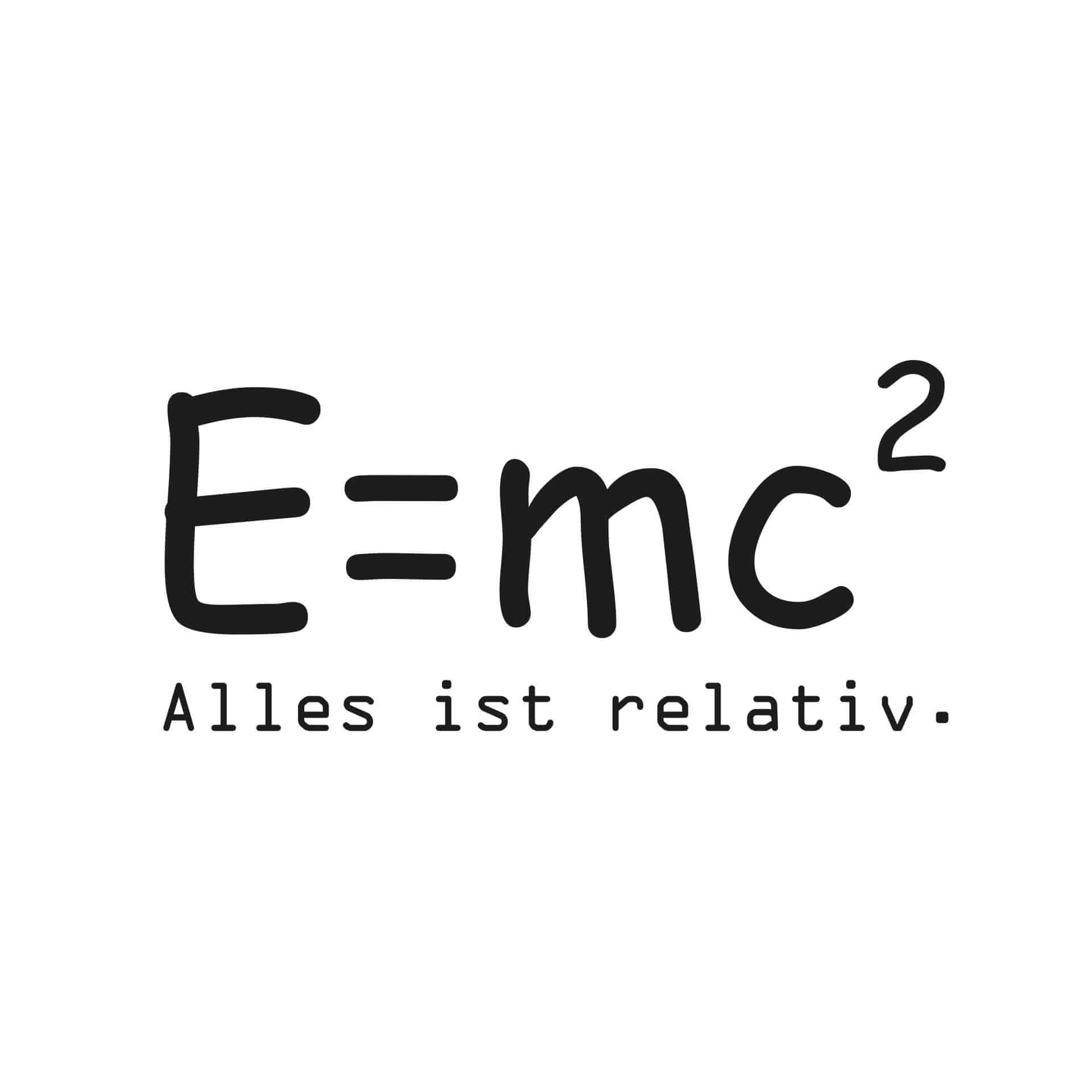 Wandtattoo E=mc² - Alles ist relativ.
