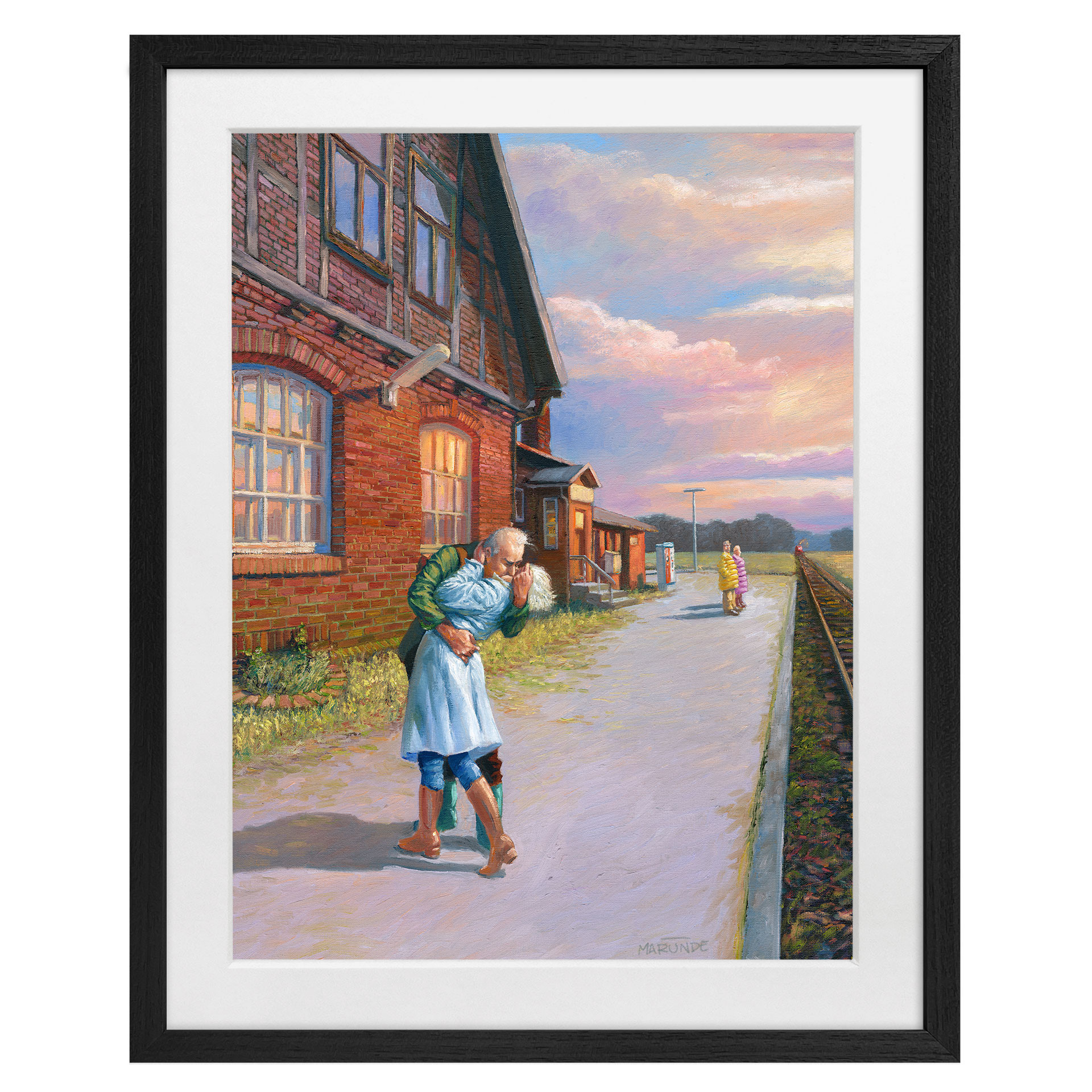Fine Art Poster mit Passepartout - Marunde - Abschiedskuss (2022)