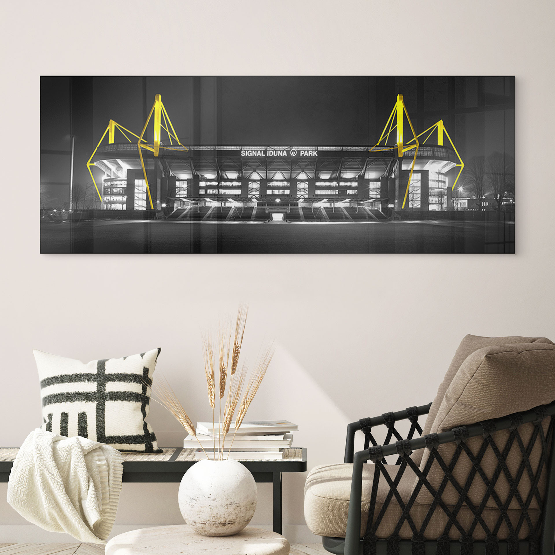 Acrylglasbild Stadion in Dortmund - Grey