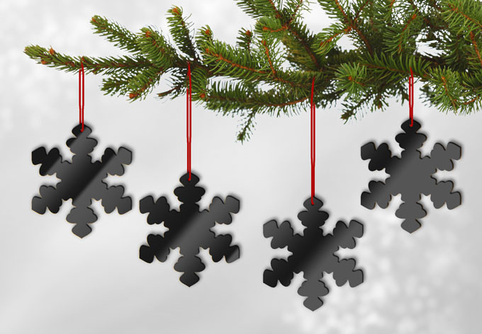 Décoration en verre acrylique pour sapin - Flocons de neige (4 pièces)