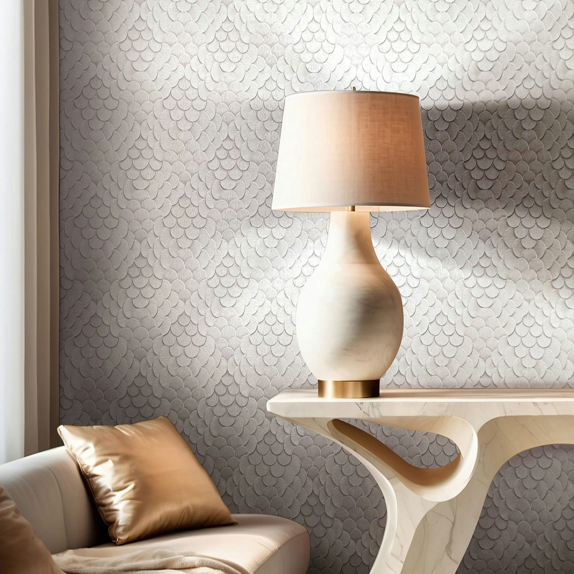 Vliesbehang bloemen, 3D look geometrisch mat in grijs - Papis Loveday