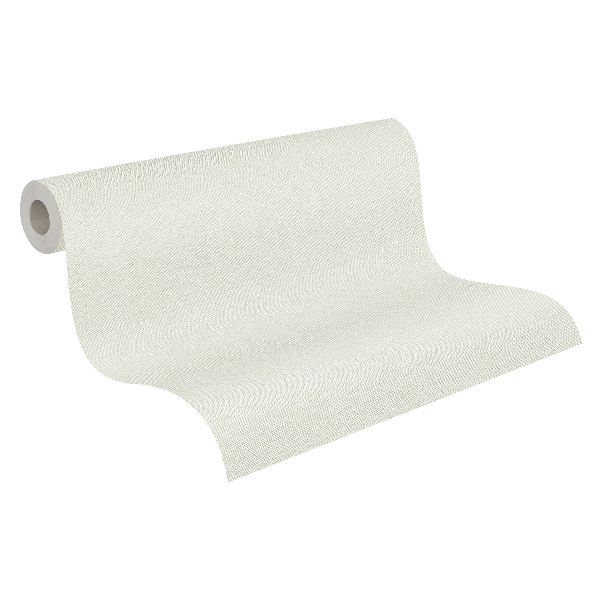 Los behangpapier met linnenlook witgroenig - Effen behang - structuurvliesbehang