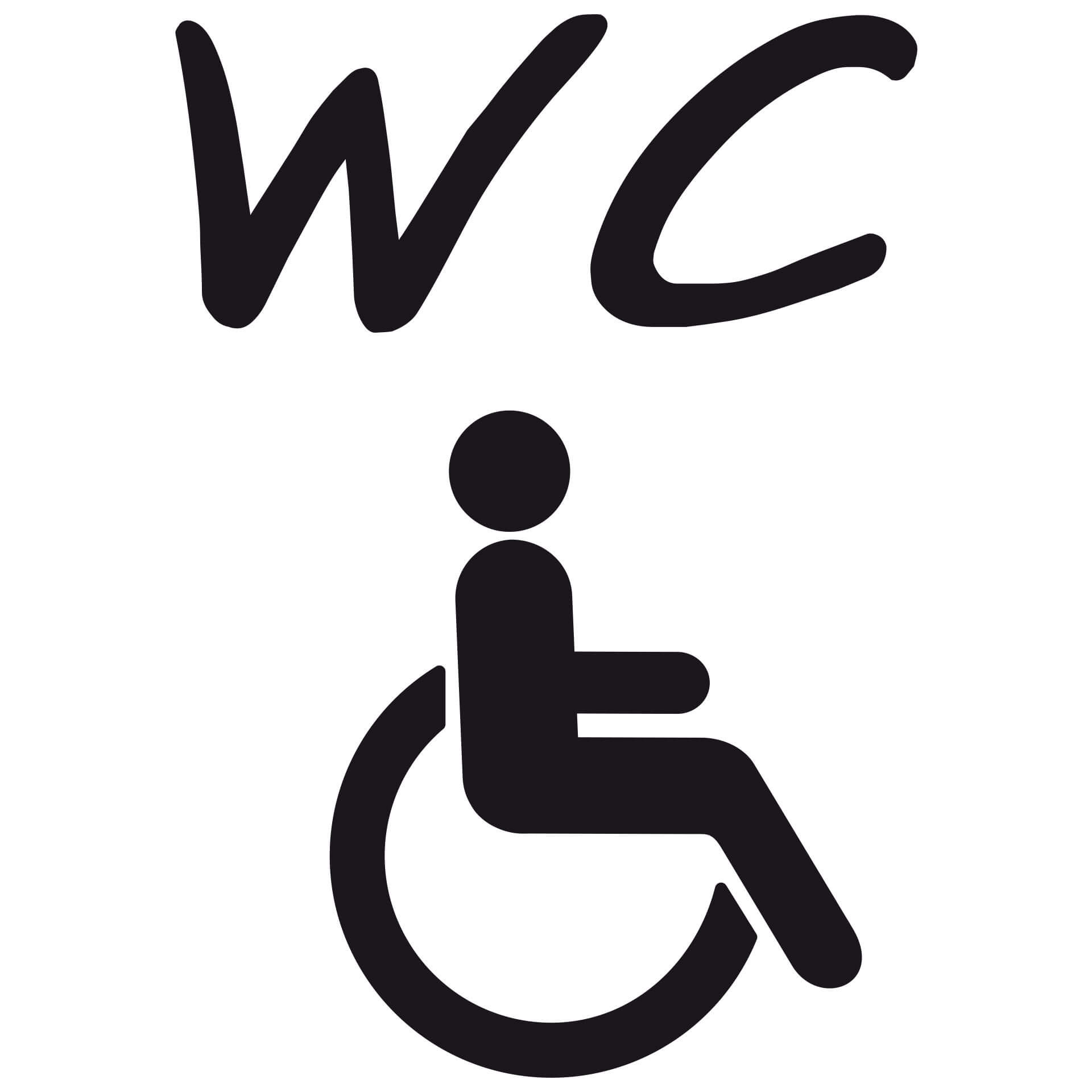 Handicaptoilet skilt wallsticker