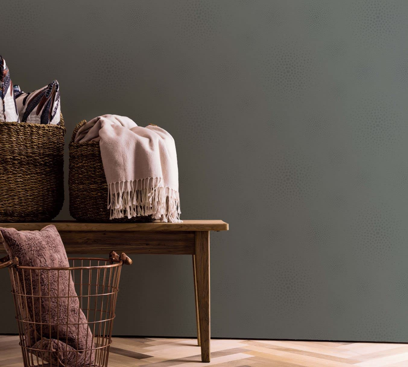 Vliestapete Struktur Punkte Modern, Romantisch, Shabby Chic in Anthrazit