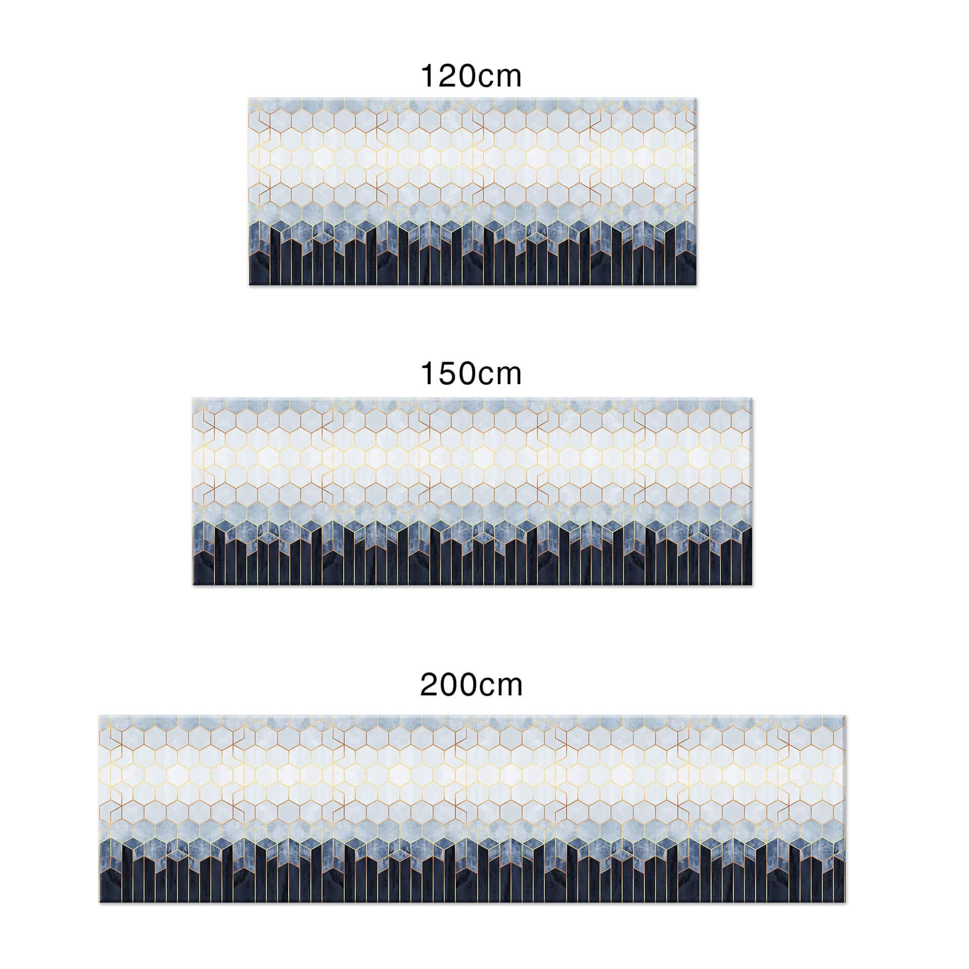 Küchenrückwand Fredriksson - Hexagone: Blau und Weiß