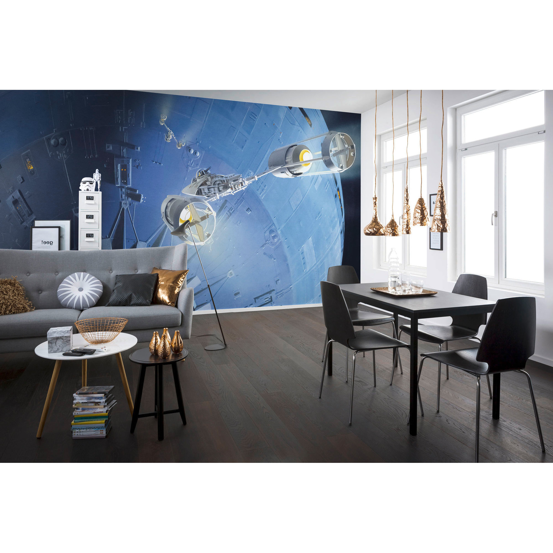 Vlies Fototapete - Star Wars Classic RMQ Death Star Assault - 500 x 250 cm