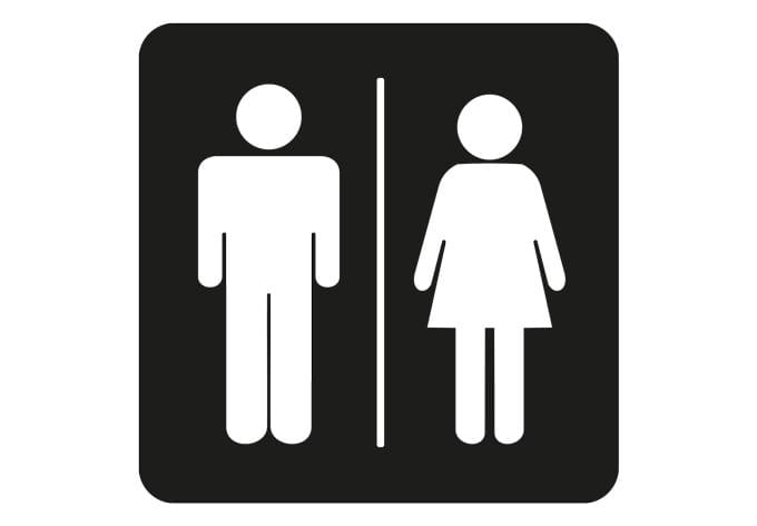 Muursticker Toilet Man & Vrouw