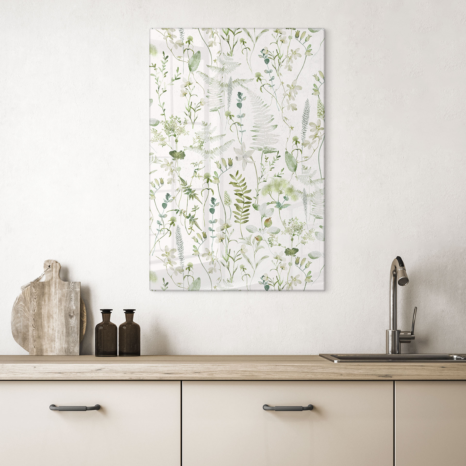 Glasbillede - Urter og vilde blomster - UN Designs