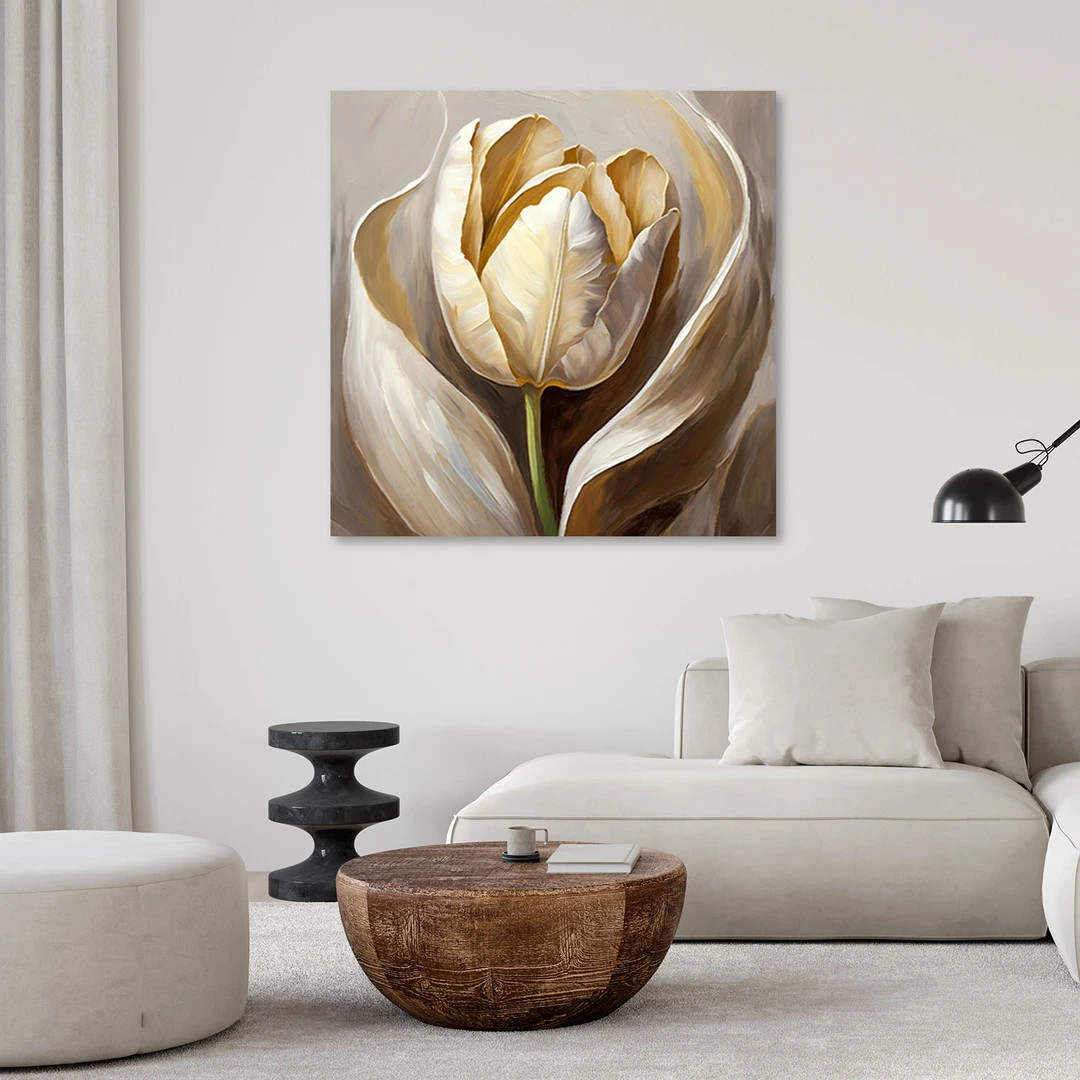 Canvasbillede, tulipanblomster som om de var håndmalede
