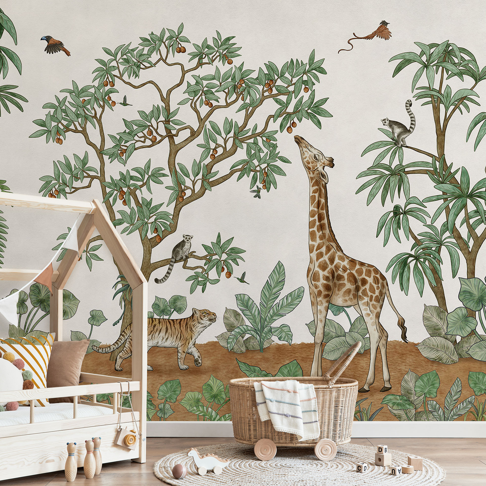 Verborgen voorwerp jungle dieren | safari Fotobehang voor kinderkamers - Kikki Belle