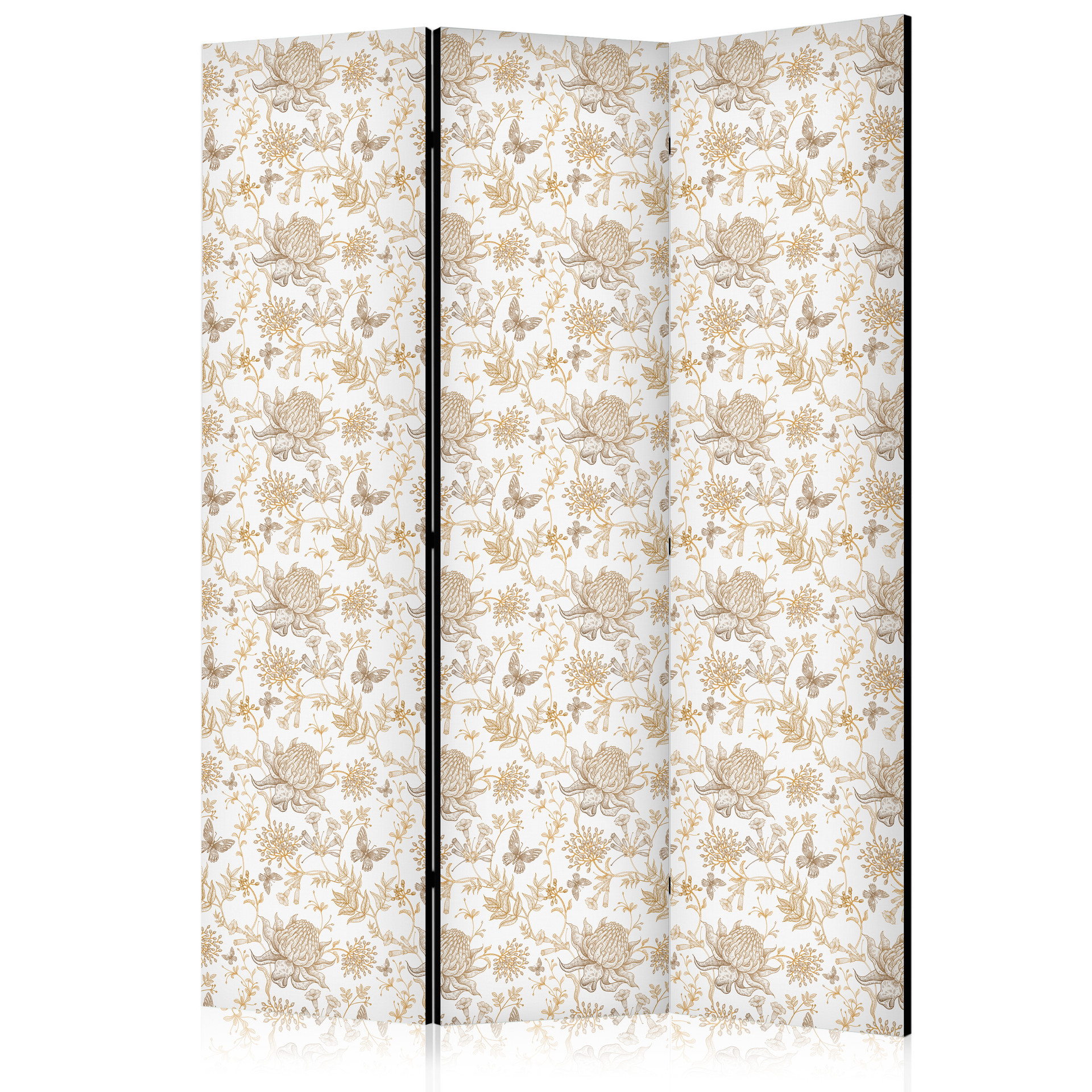Paravent, Raumteiler freistehend, Trennwand - Beige Shades of Nature